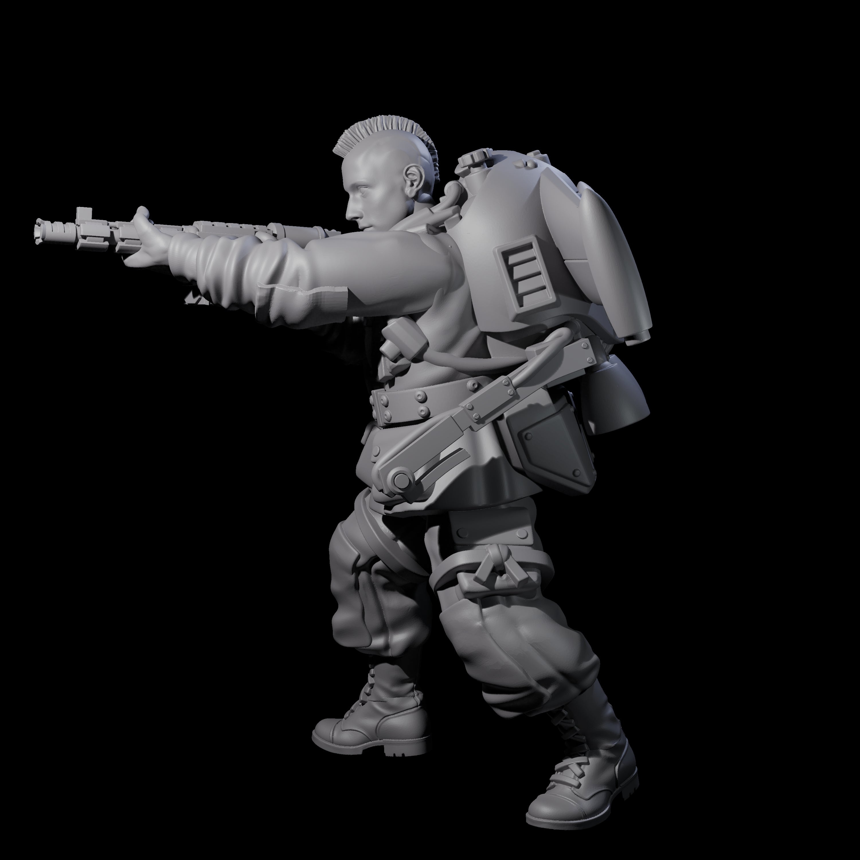 Weird War USA Blind Firing Jetpack Trooper D Miniature for Dungeons and Dragons, Pathfinder or other TTRPGs
