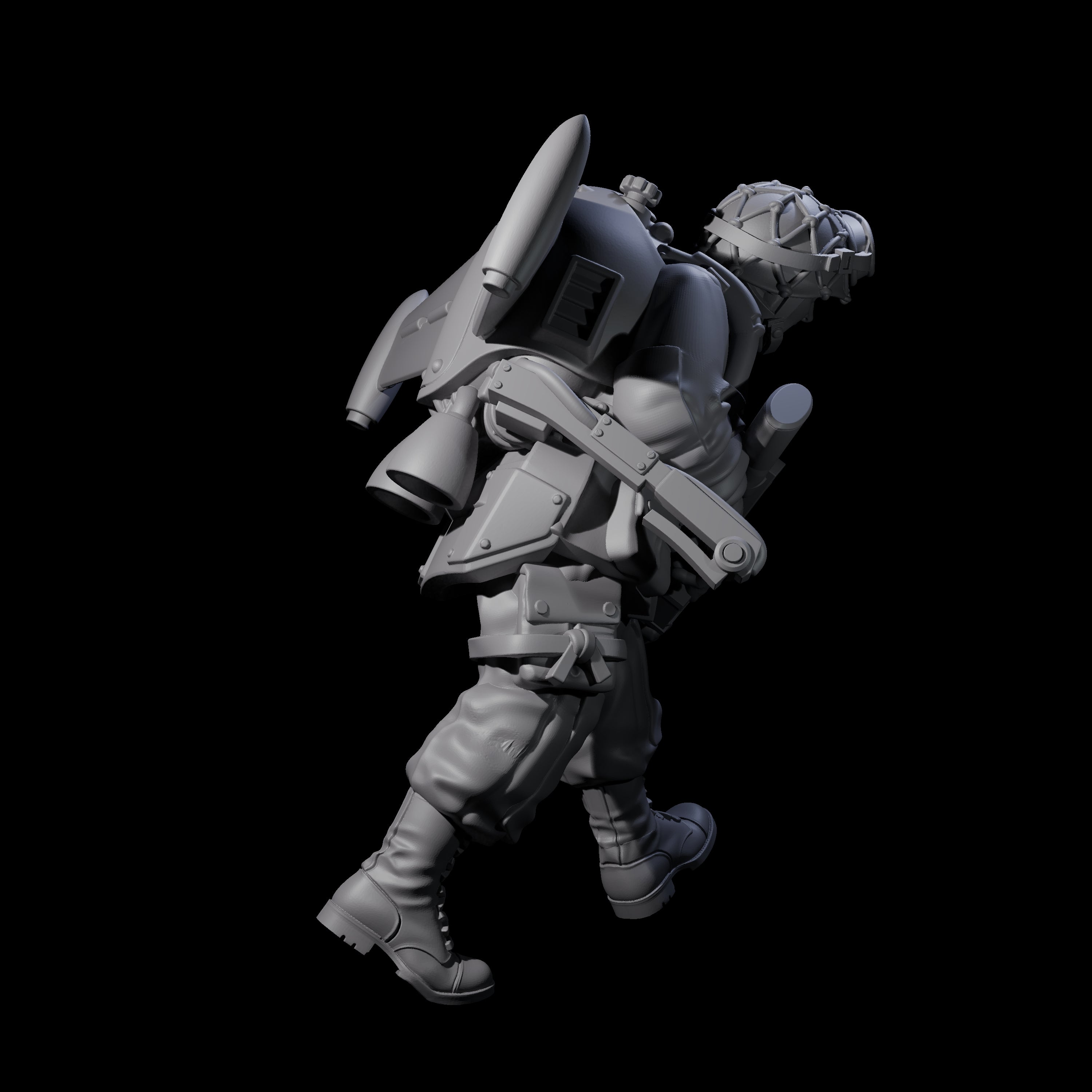 Weird War USA Blind Firing Jetpack Trooper E Miniature for Dungeons and Dragons, Pathfinder or other TTRPGs