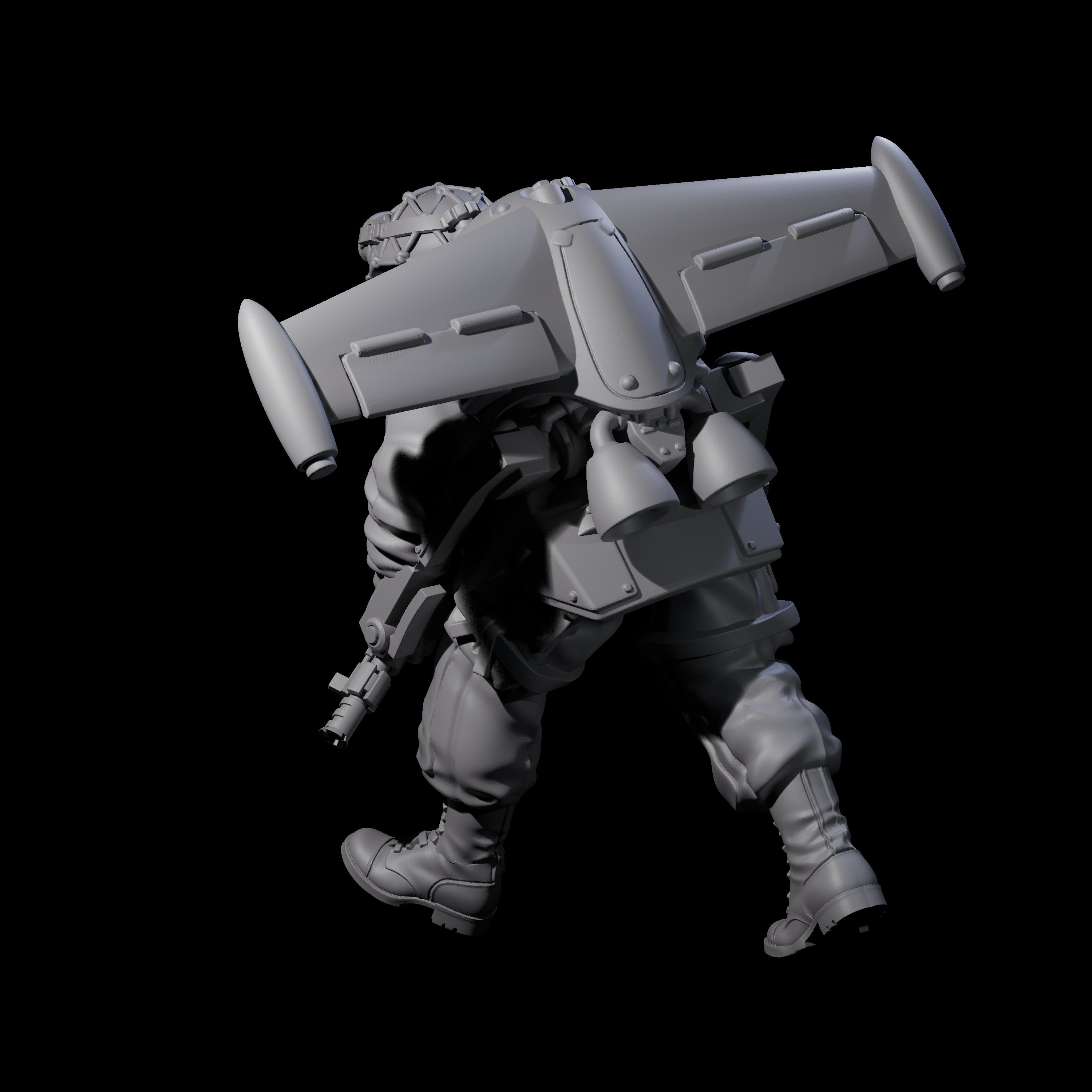 Weird War USA Blind Firing Jetpack Trooper E Miniature for Dungeons and Dragons, Pathfinder or other TTRPGs