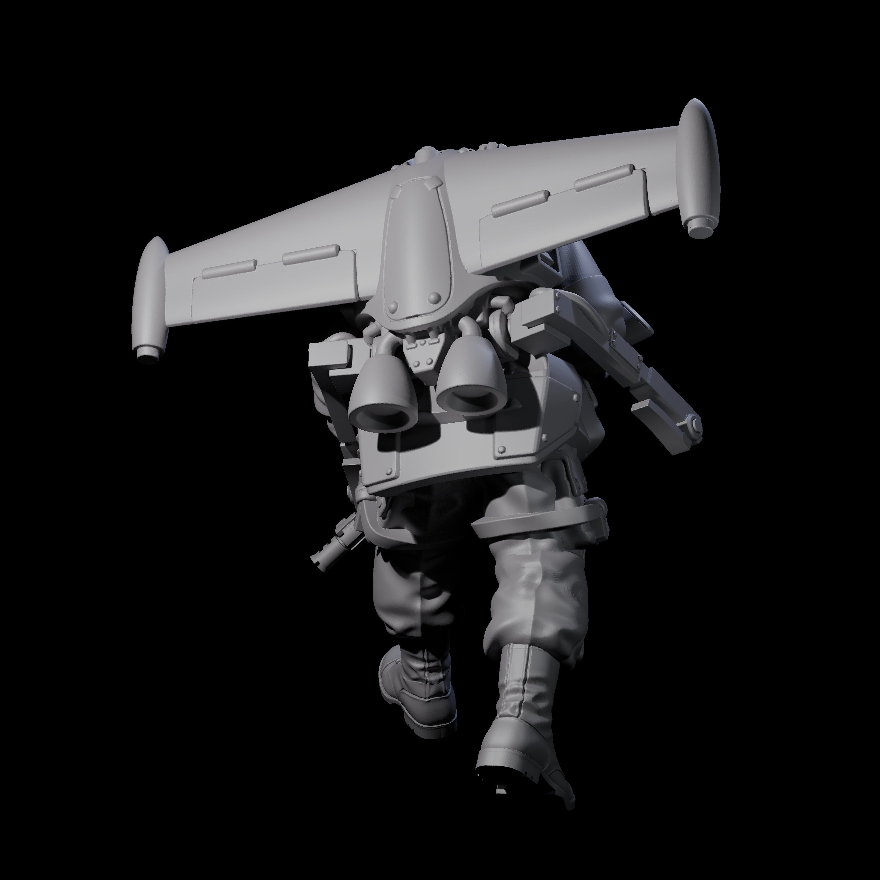 Weird War USA Blind Firing Jetpack Trooper E Miniature for Dungeons and Dragons, Pathfinder or other TTRPGs