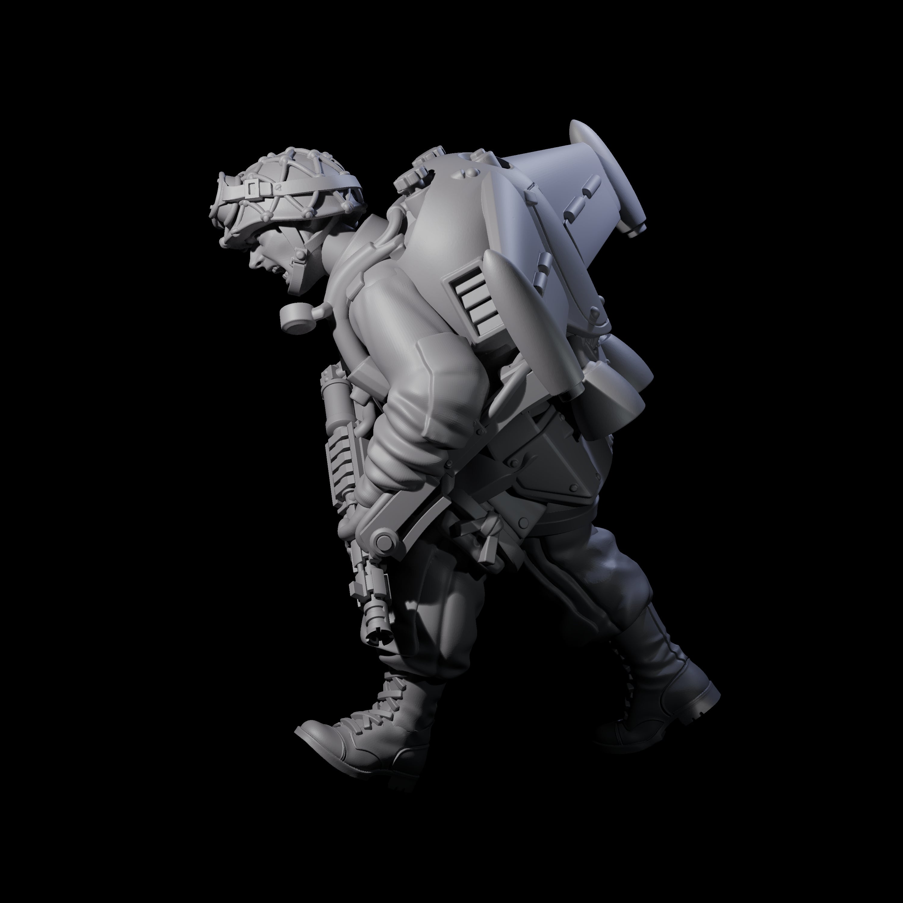 Weird War USA Blind Firing Jetpack Trooper E Miniature for Dungeons and Dragons, Pathfinder or other TTRPGs