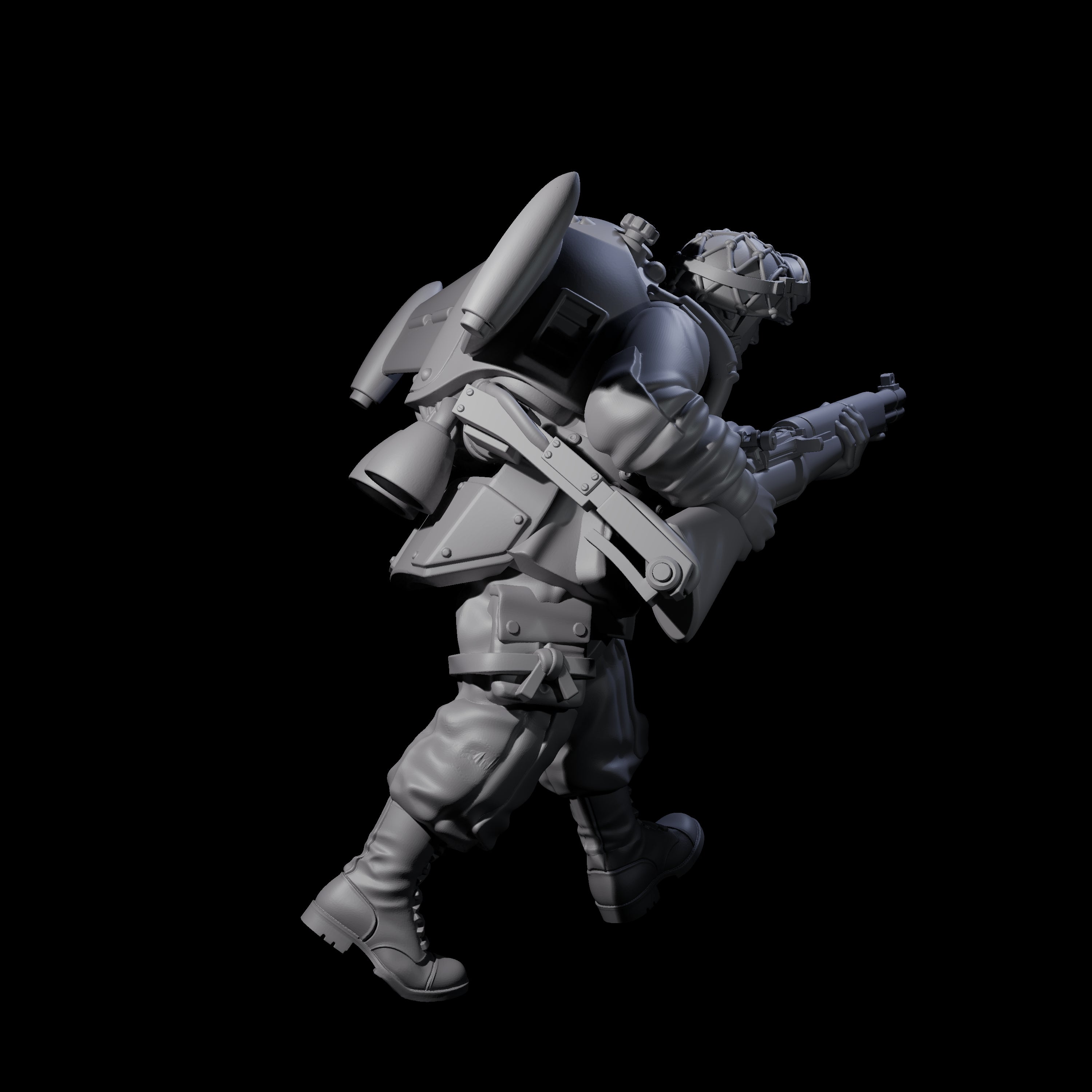 Weird War USA Diving Jetpack Rifleman A Miniature for Dungeons and Dragons, Pathfinder or other TTRPGs