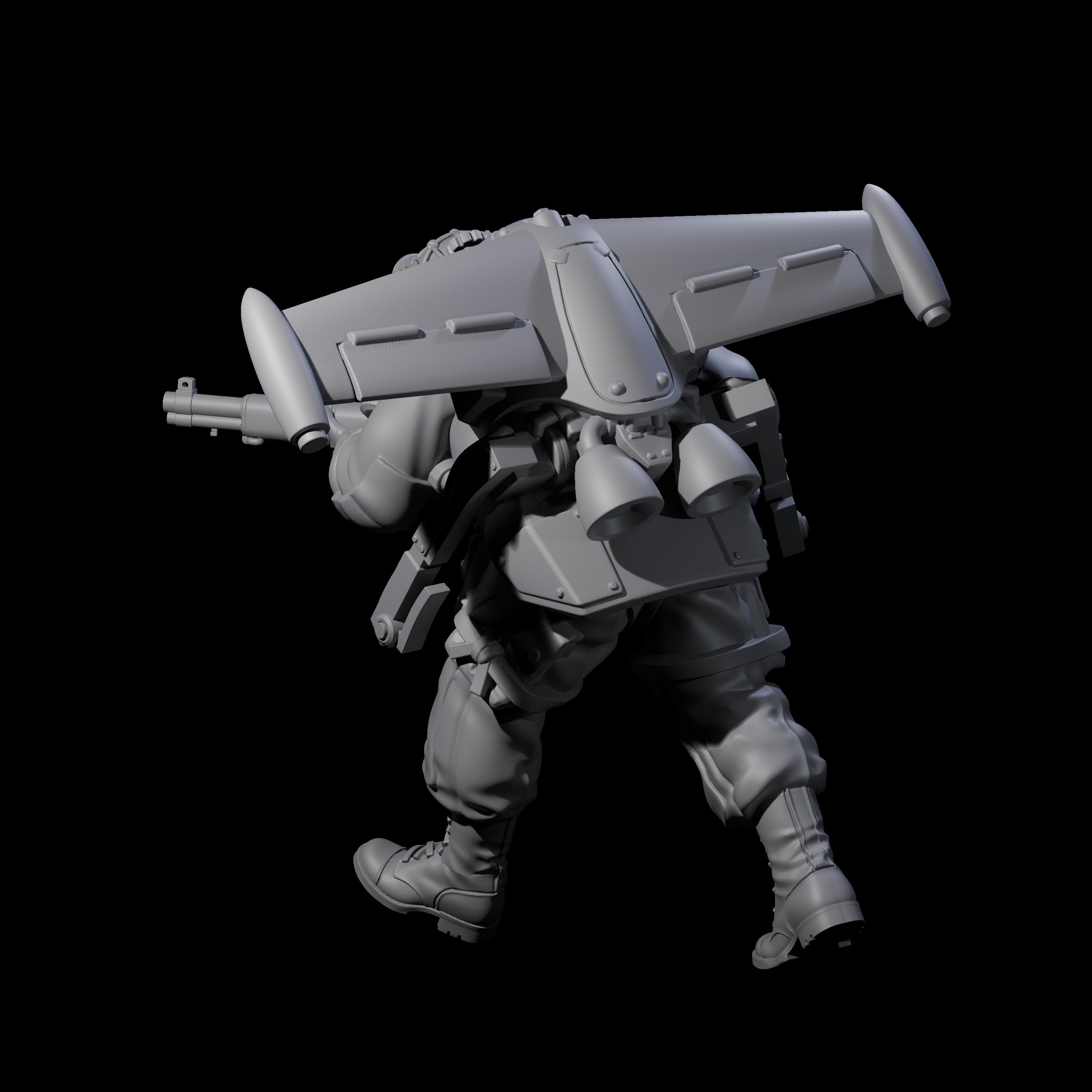 Weird War USA Diving Jetpack Rifleman A Miniature for Dungeons and Dragons, Pathfinder or other TTRPGs