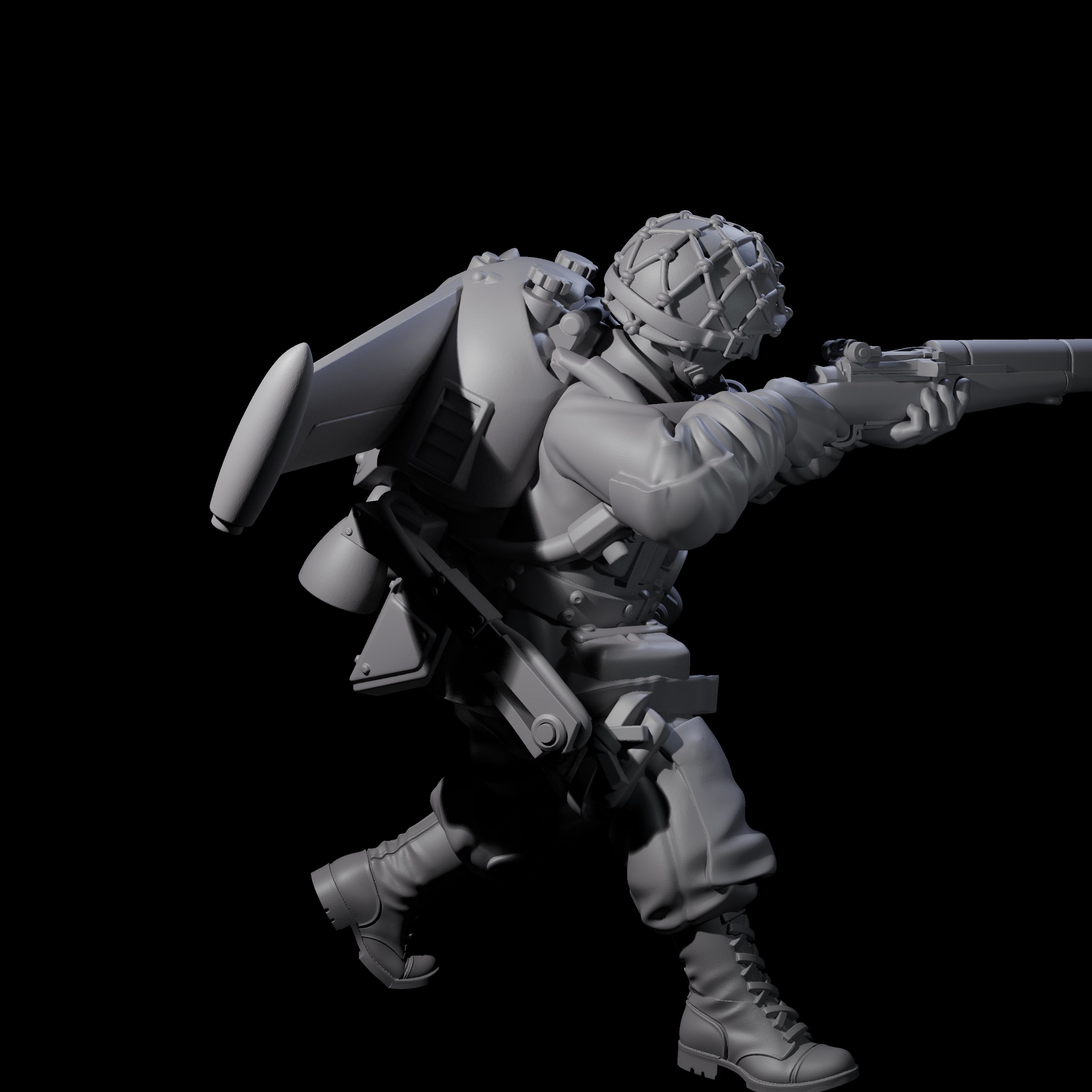 Weird War USA Diving Jetpack Rifleman C Miniature for Dungeons and Dragons, Pathfinder or other TTRPGs