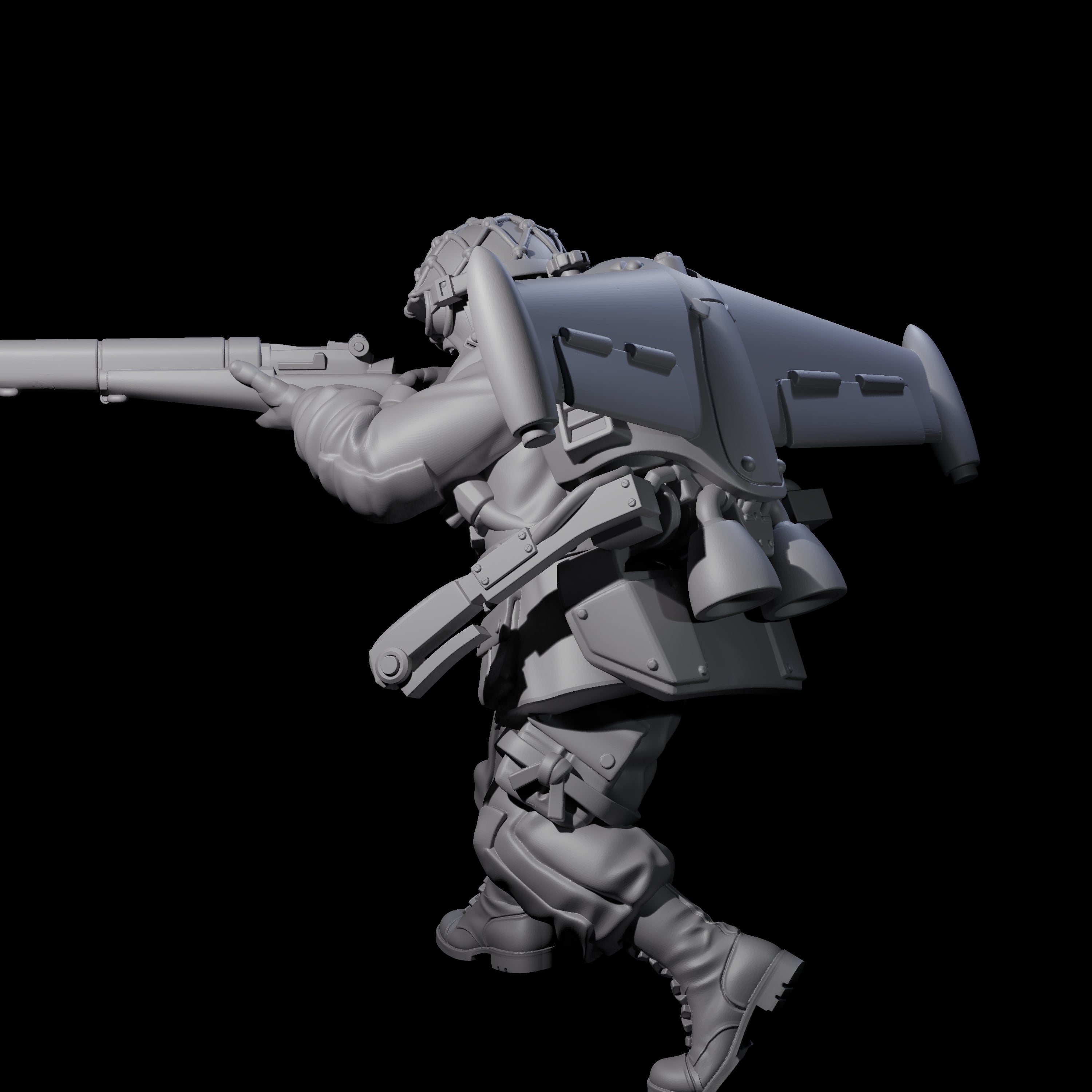 Weird War USA Diving Jetpack Rifleman C Miniature for Dungeons and Dragons, Pathfinder or other TTRPGs