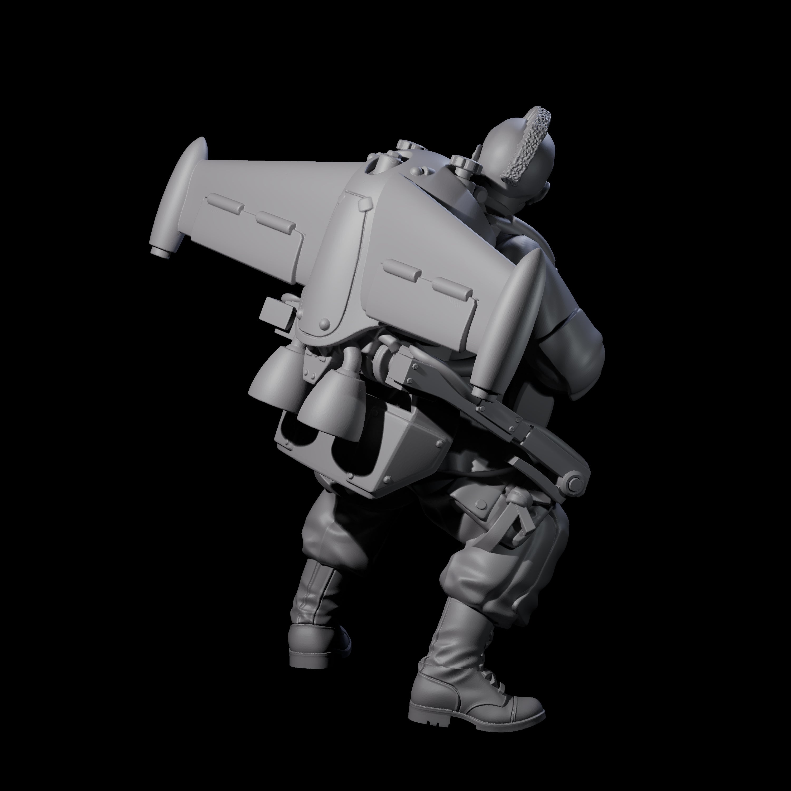 Weird War USA Diving Jetpack Rifleman D Miniature for Dungeons and Dragons, Pathfinder or other TTRPGs