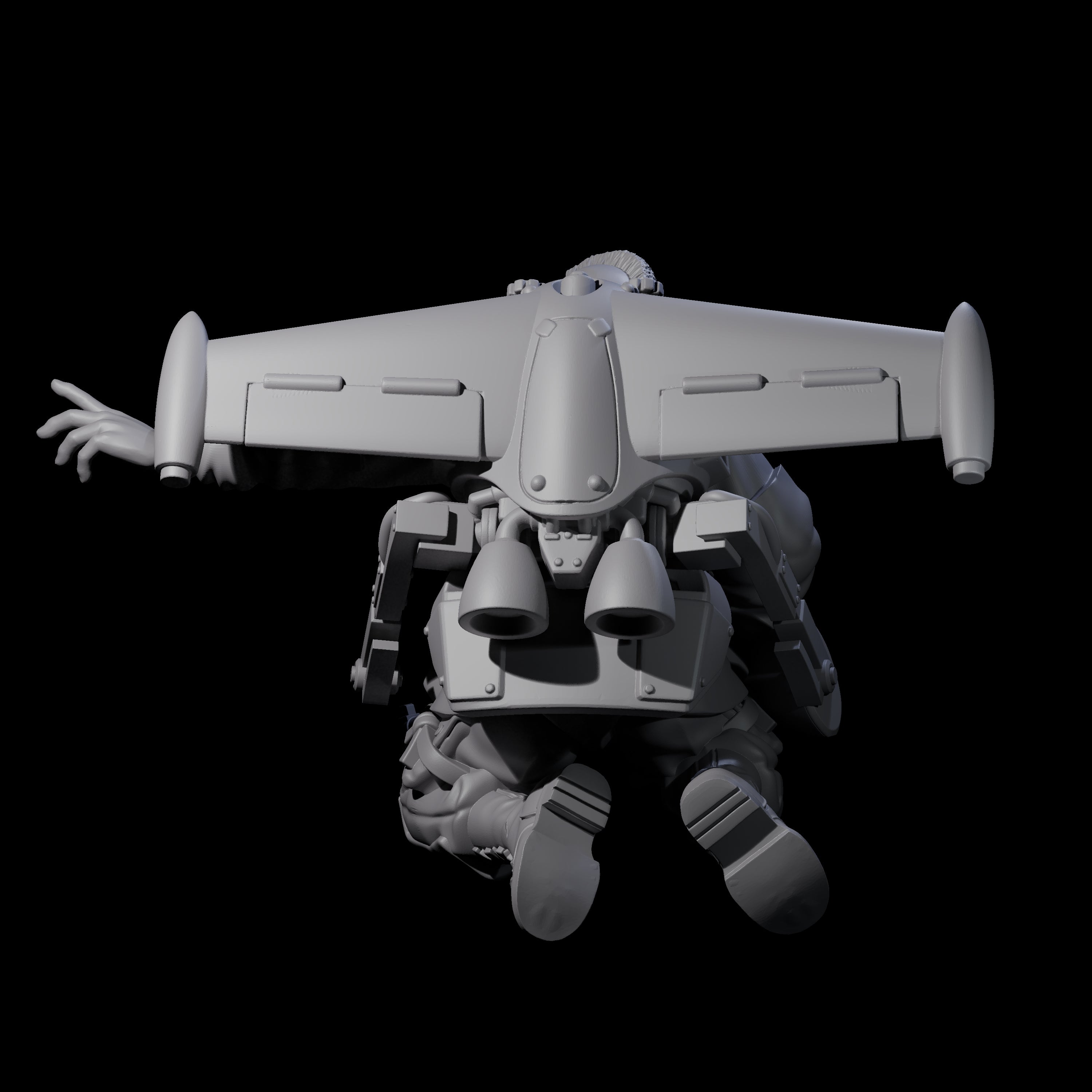 Weird War USA Diving Jetpack Rifleman E Miniature for Dungeons and Dragons, Pathfinder or other TTRPGs