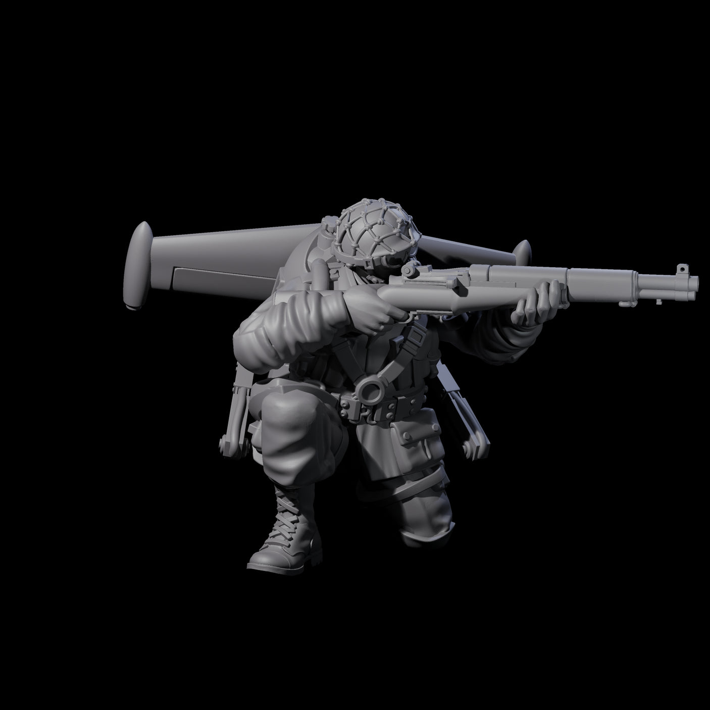 Weird War USA Diving Jetpack Rifleman G Miniature for Dungeons and Dragons, Pathfinder or other TTRPGs