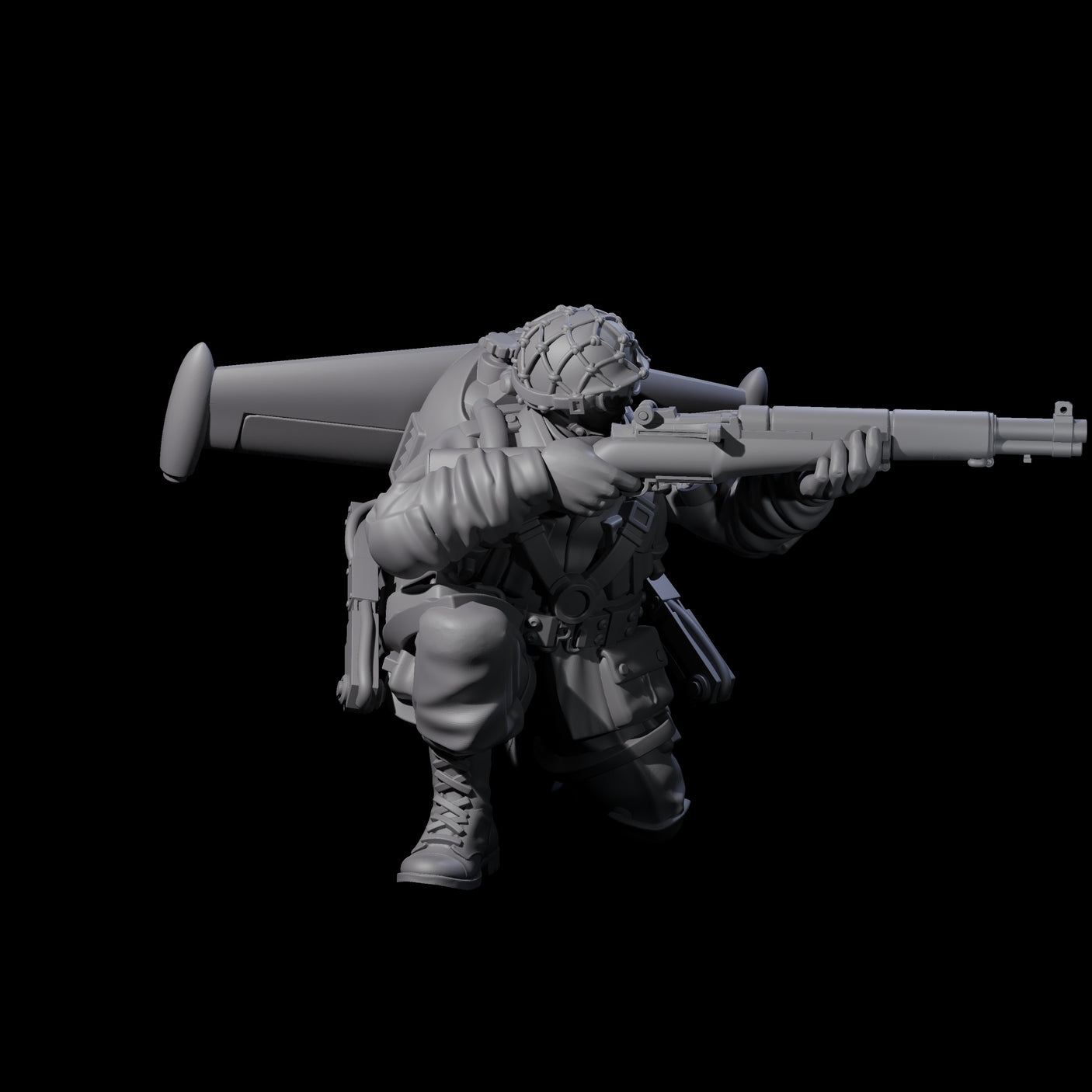Weird War USA Diving Jetpack Rifleman G Miniature for Dungeons and Dragons, Pathfinder or other TTRPGs