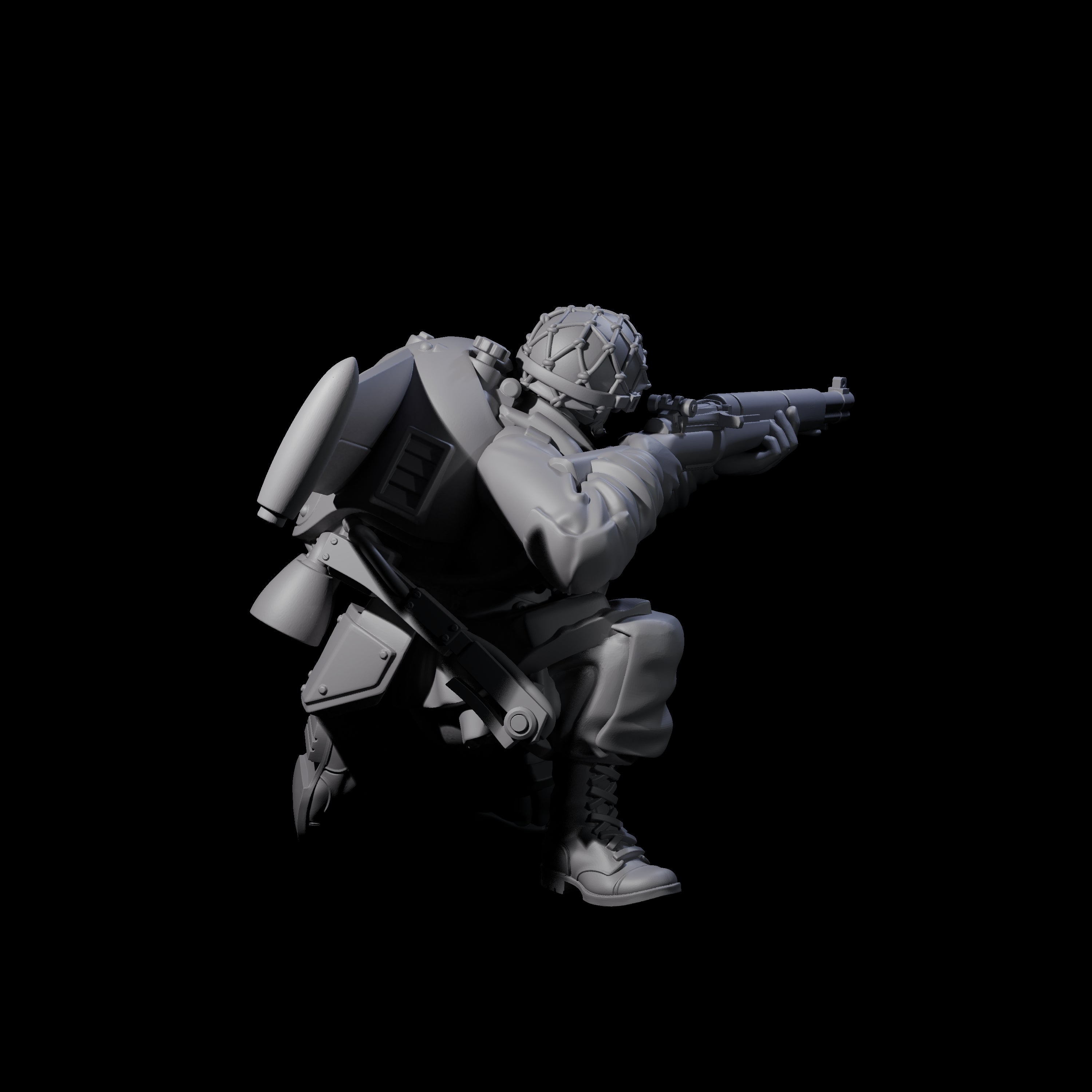 Weird War USA Diving Jetpack Rifleman G Miniature for Dungeons and Dragons, Pathfinder or other TTRPGs