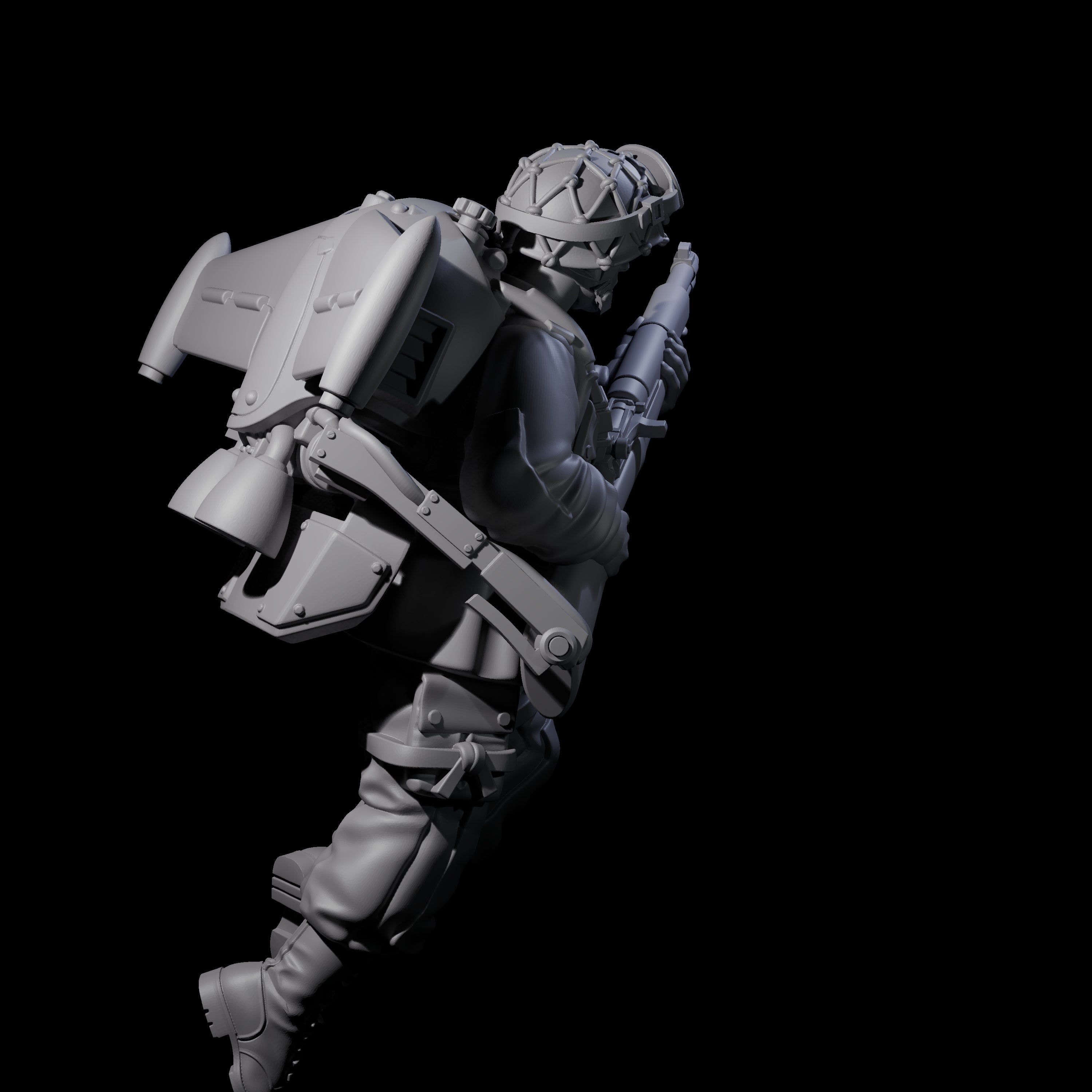 Weird War USA Diving Jetpack Rifleman H Miniature for Dungeons and Dragons, Pathfinder or other TTRPGs