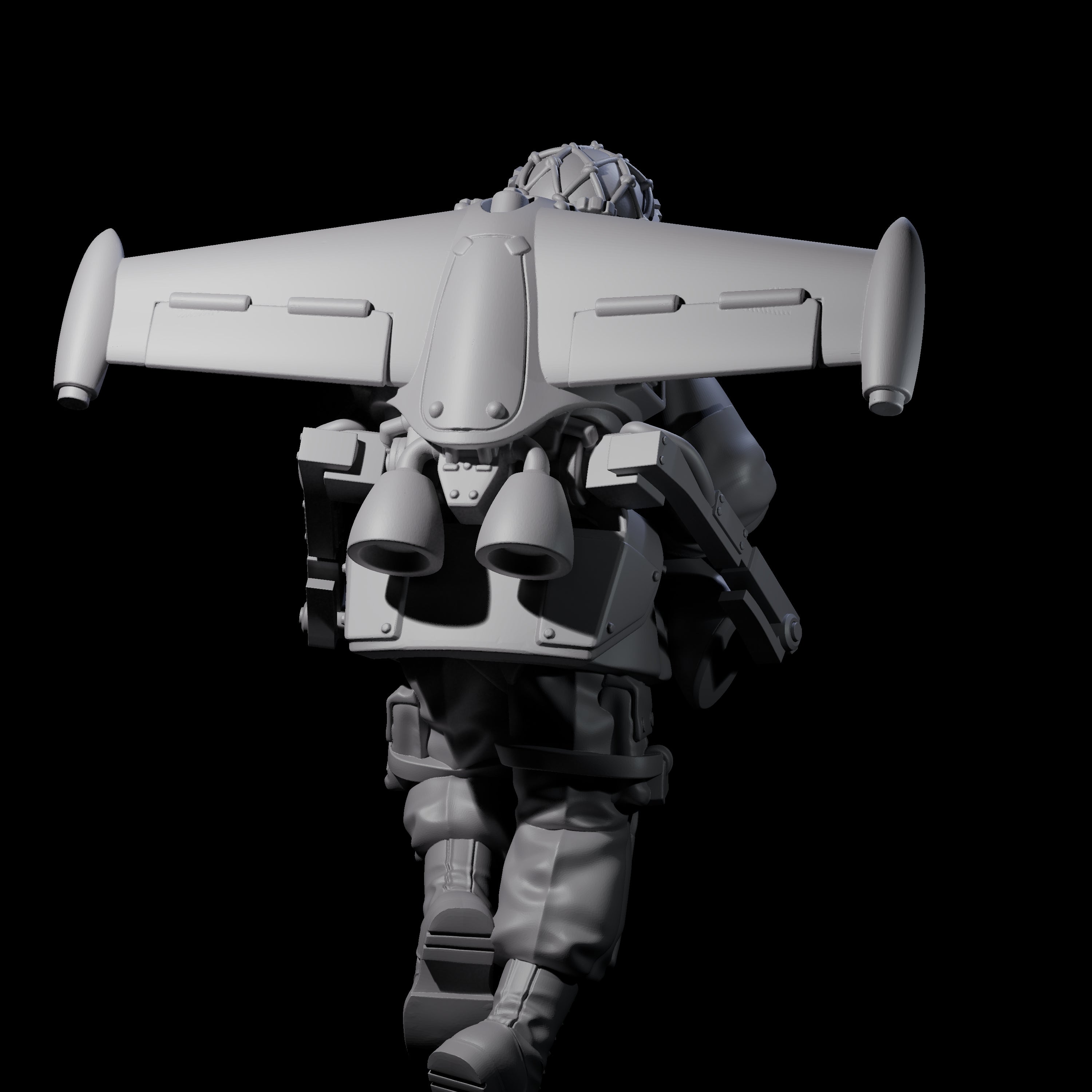 Weird War USA Diving Jetpack Rifleman H Miniature for Dungeons and Dragons, Pathfinder or other TTRPGs