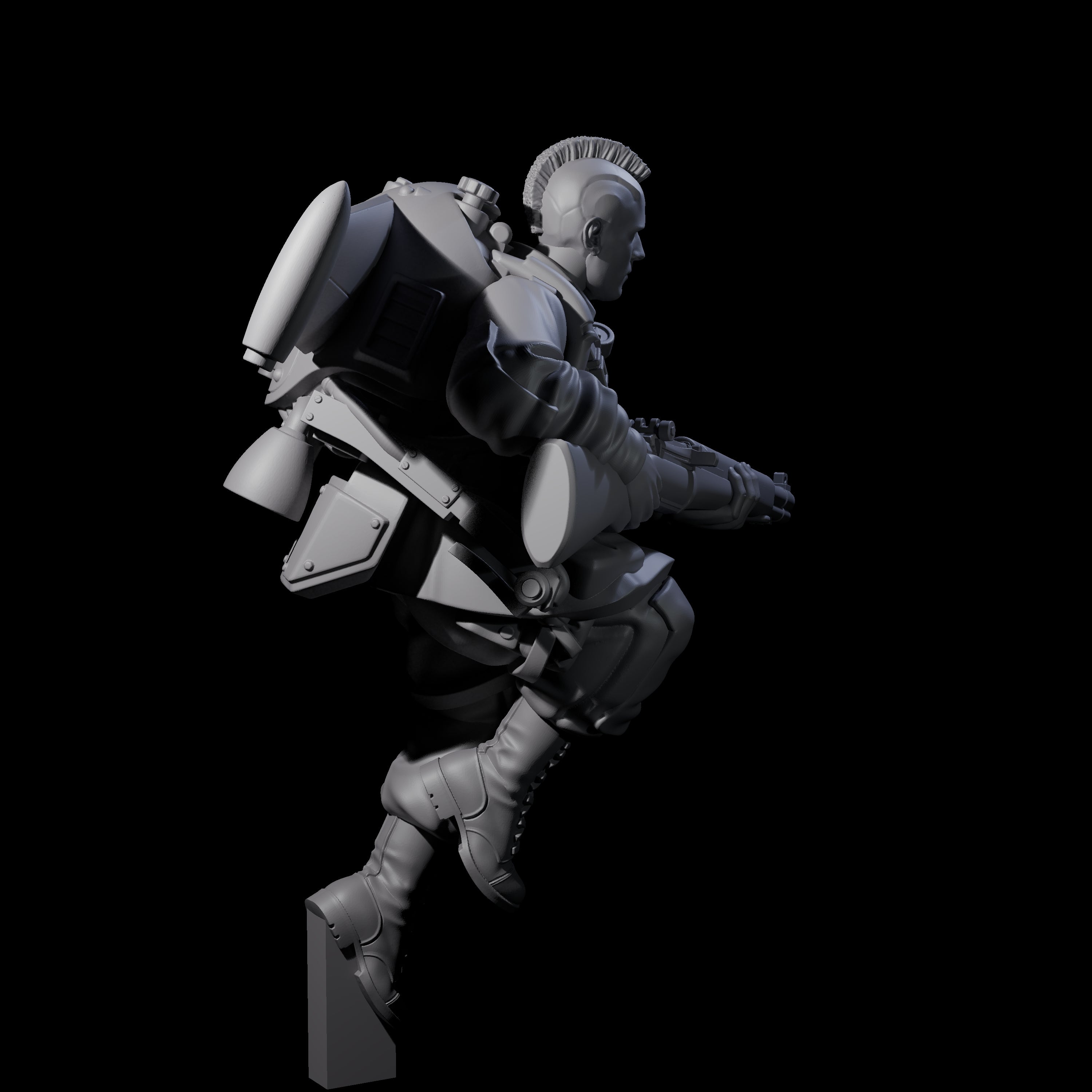 Weird War USA Diving Jetpack Rifleman I Miniature for Dungeons and Dragons, Pathfinder or other TTRPGs