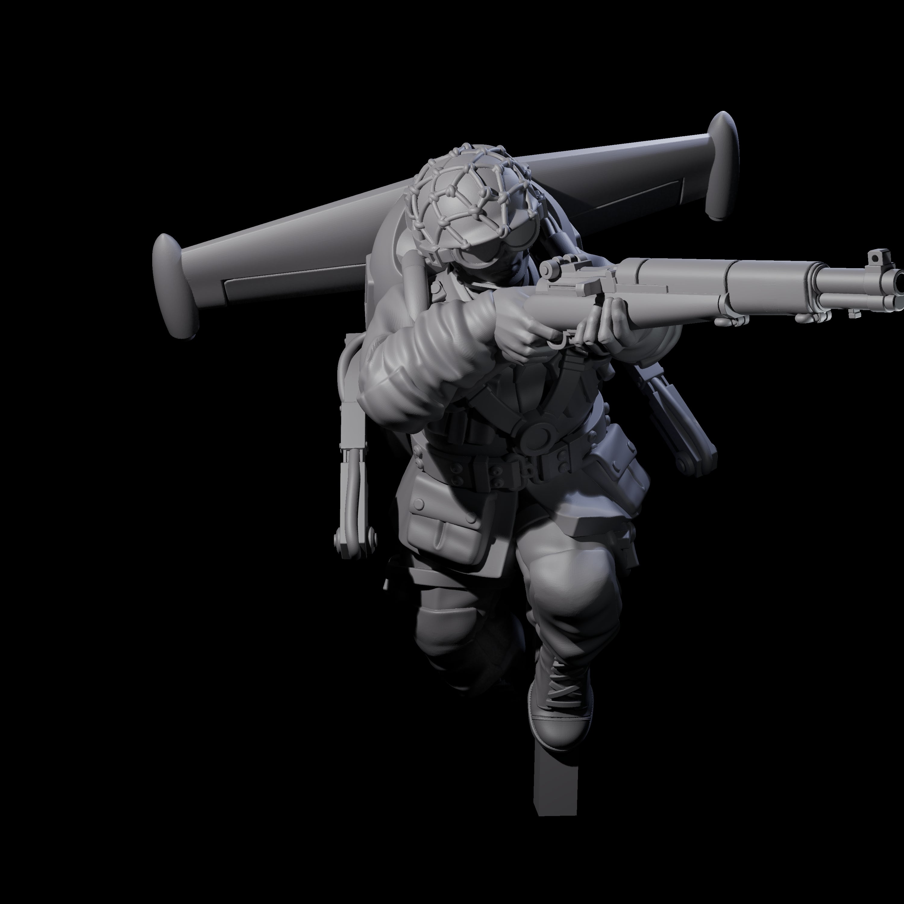 Weird War USA Diving Jetpack Rifleman K Miniature for Dungeons and Dragons, Pathfinder or other TTRPGs