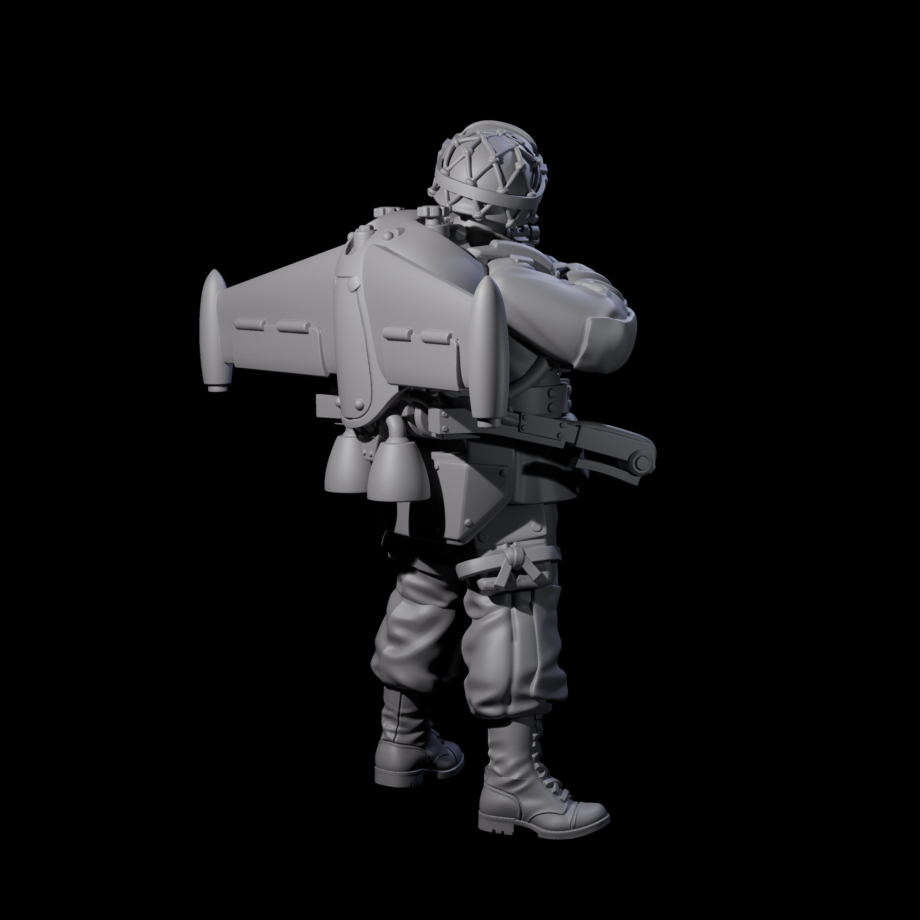 Weird War USA Diving Jetpack Rifleman L Miniature for Dungeons and Dragons, Pathfinder or other TTRPGs
