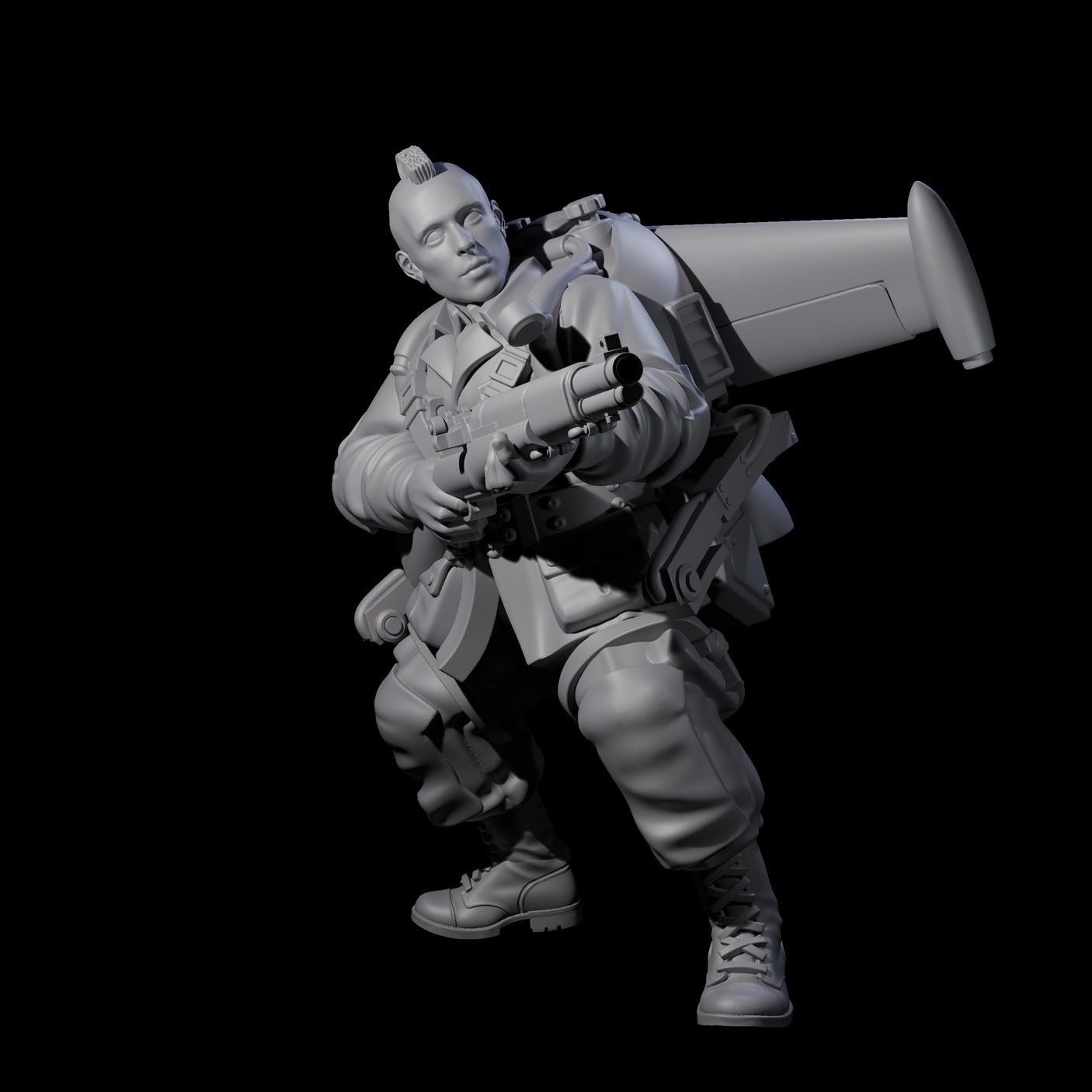 Weird War USA Diving Jetpack Riflemen Miniature for Dungeons and Dragons, Pathfinder or other TTRPGs