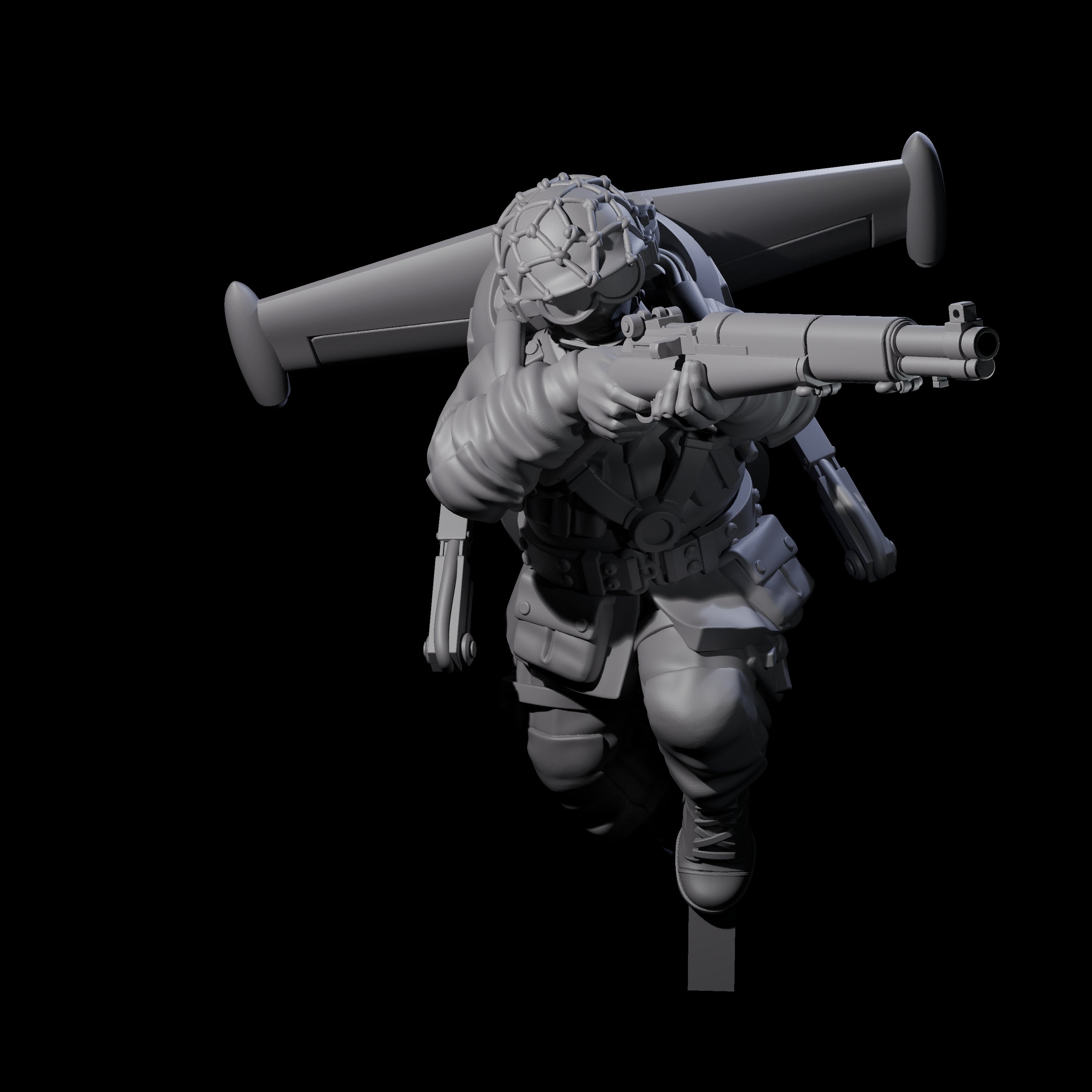 Weird War USA Diving Jetpack Riflemen Miniature for Dungeons and Dragons, Pathfinder or other TTRPGs