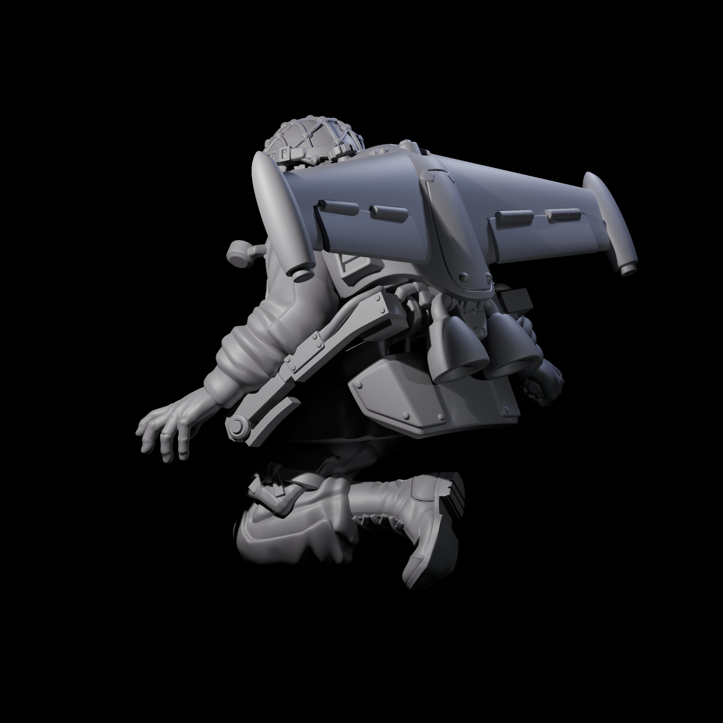 Weird War USA Lobbing Jetpack Grenadier B Miniature for Dungeons and Dragons, Pathfinder or other TTRPGs