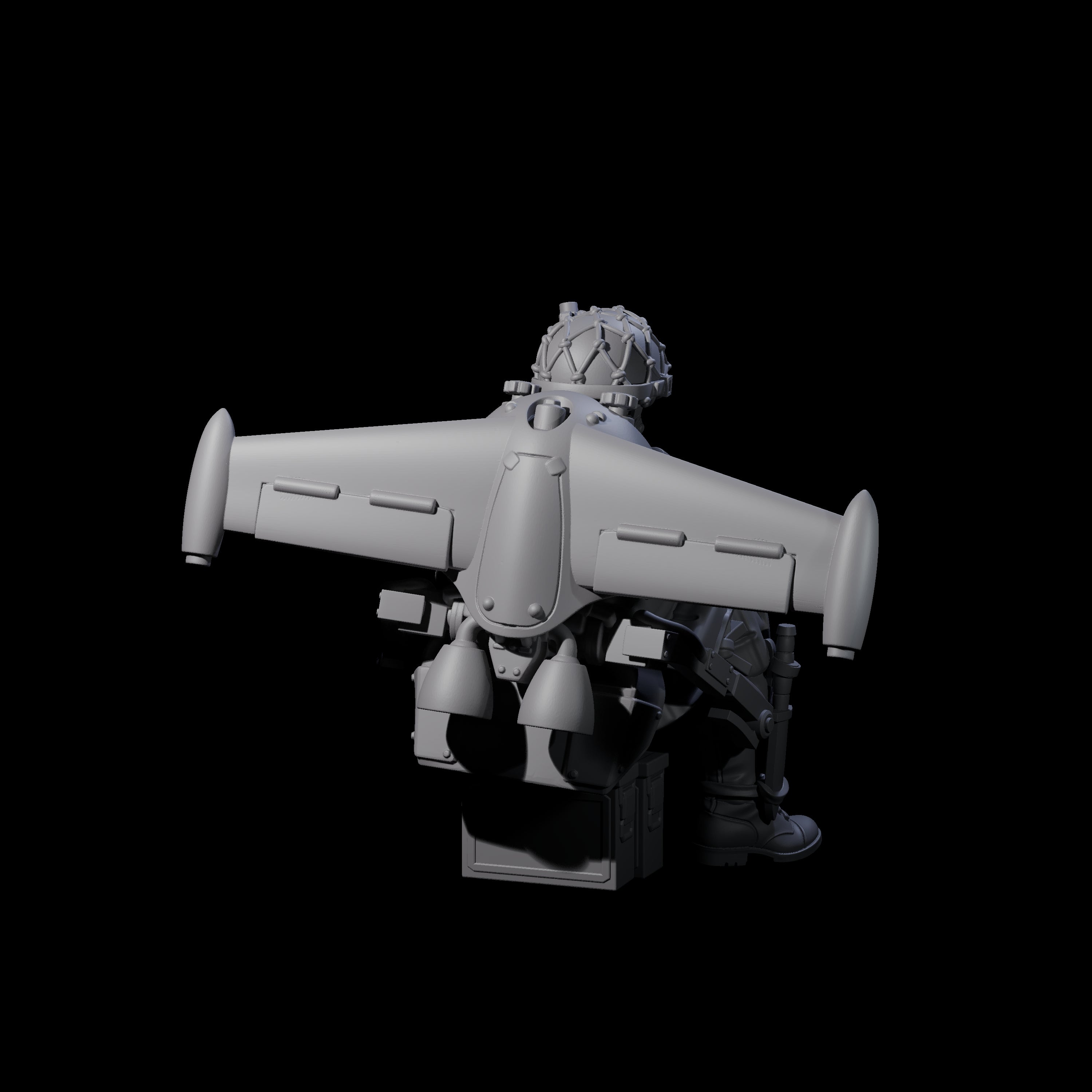Weird War USA Resting Up Jetpack Machine Gunner B Miniature for Dungeons and Dragons, Pathfinder or other TTRPGs