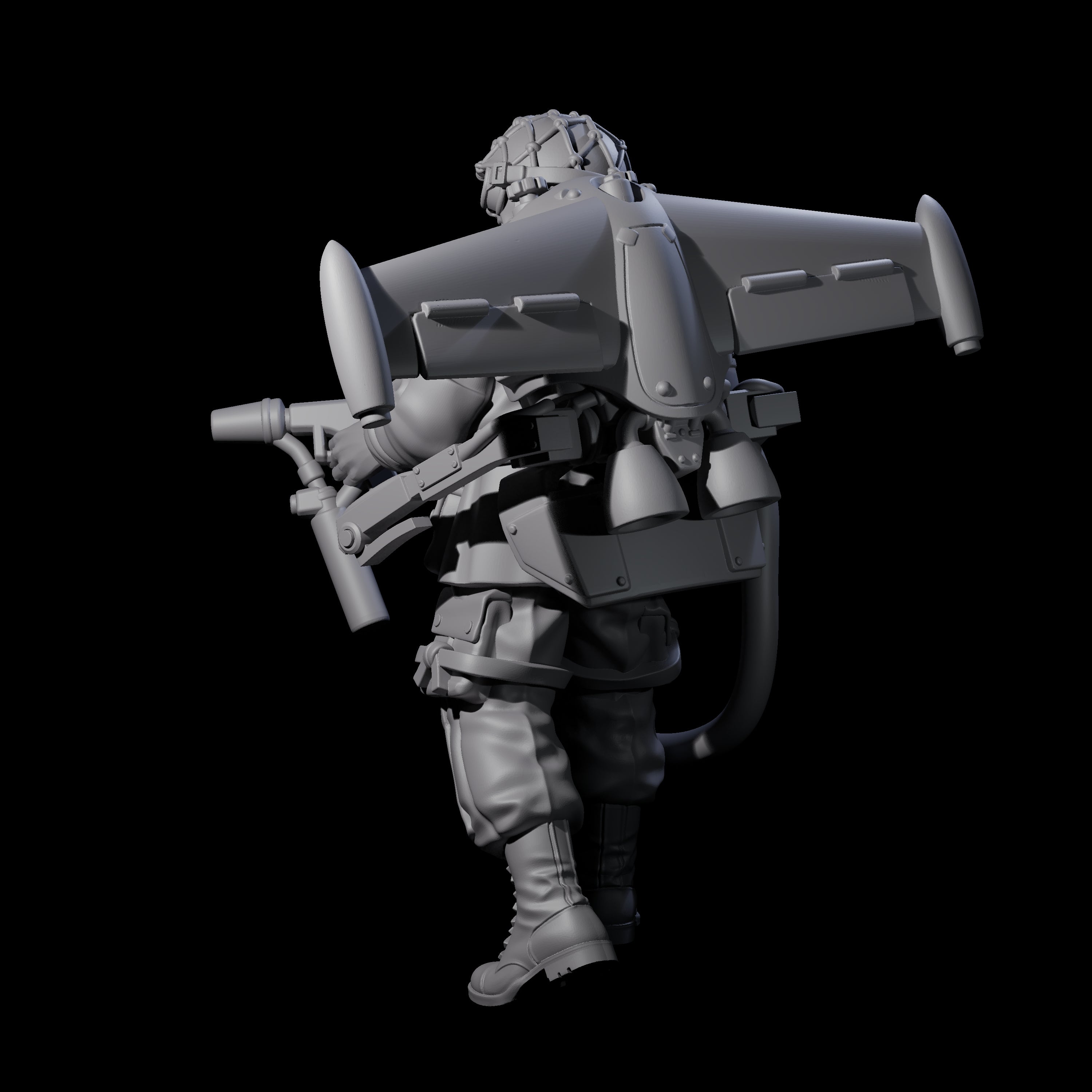 Weird War USA Scorched Jetpack Flamethrower A Miniature for Dungeons and Dragons, Pathfinder or other TTRPGs