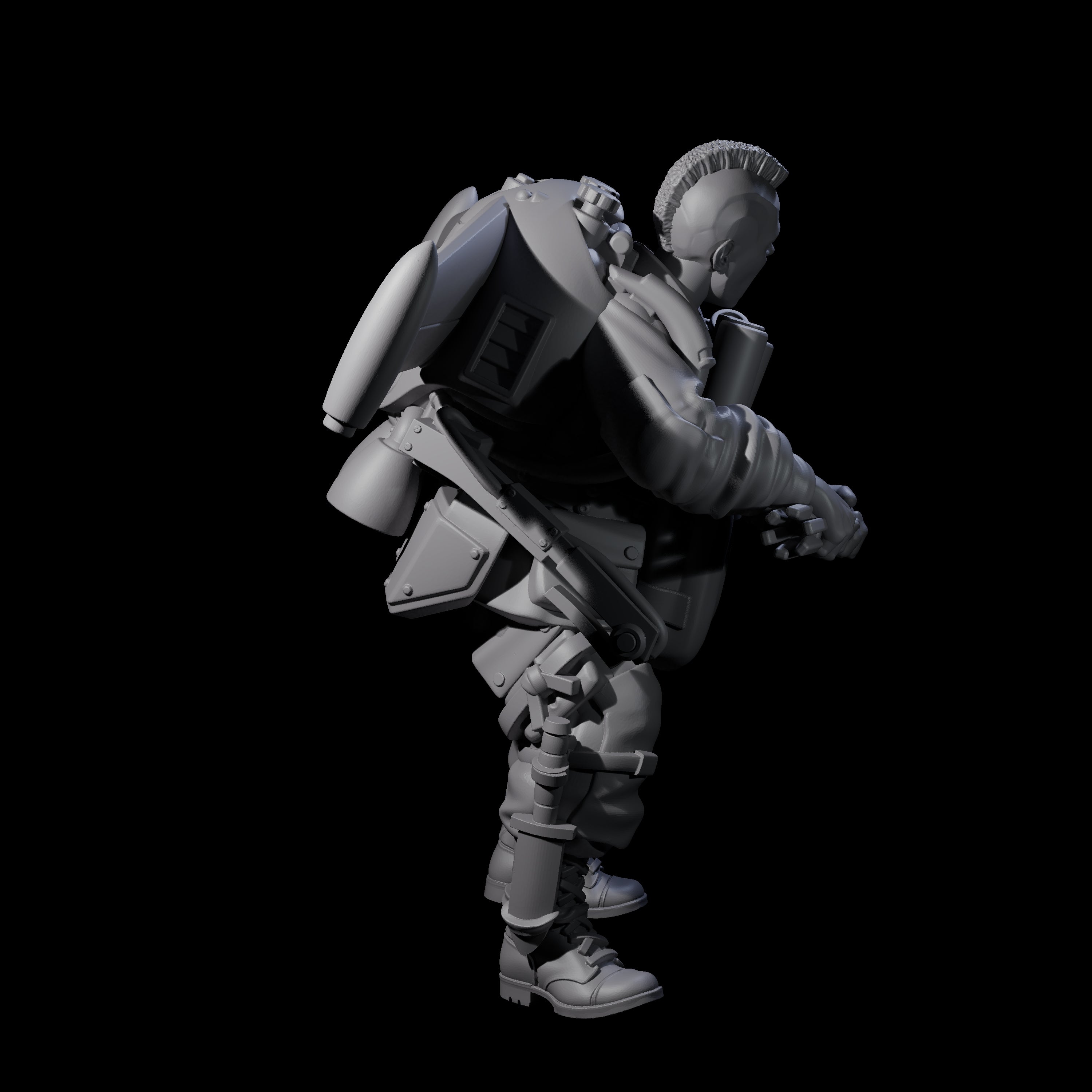 Weird War USA Taking Aim Jetpack Bazooka Member Assistant Miniature for Dungeons and Dragons, Pathfinder or other TTRPGs