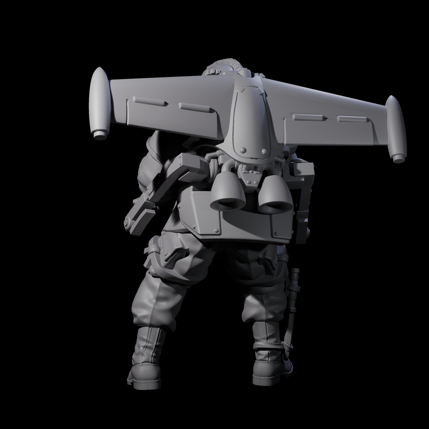 Weird War USA Taking Aim Jetpack Bazooka Member Assistant Miniature for Dungeons and Dragons, Pathfinder or other TTRPGs