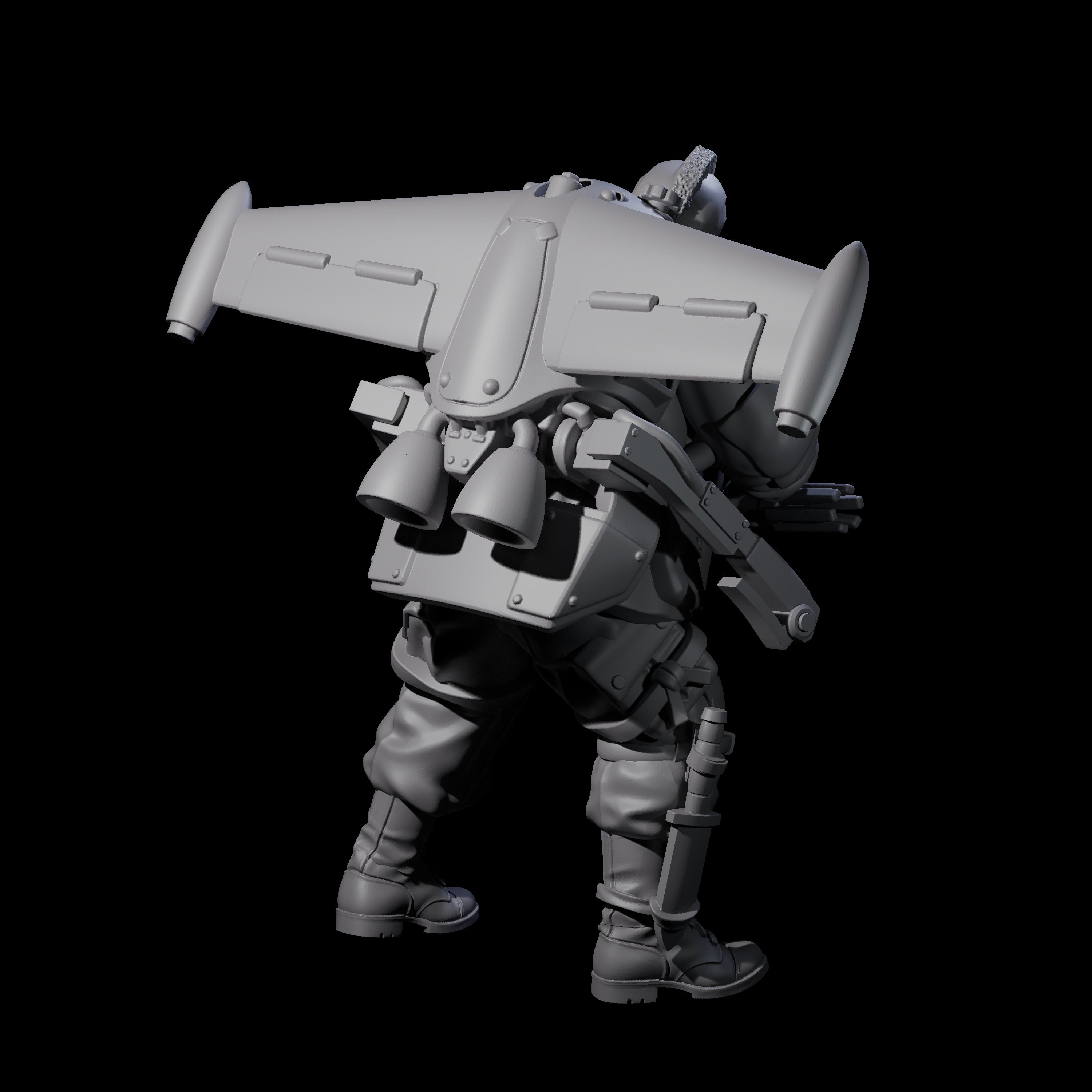 Weird War USA Taking Aim Jetpack Bazooka Member Assistant Miniature for Dungeons and Dragons, Pathfinder or other TTRPGs