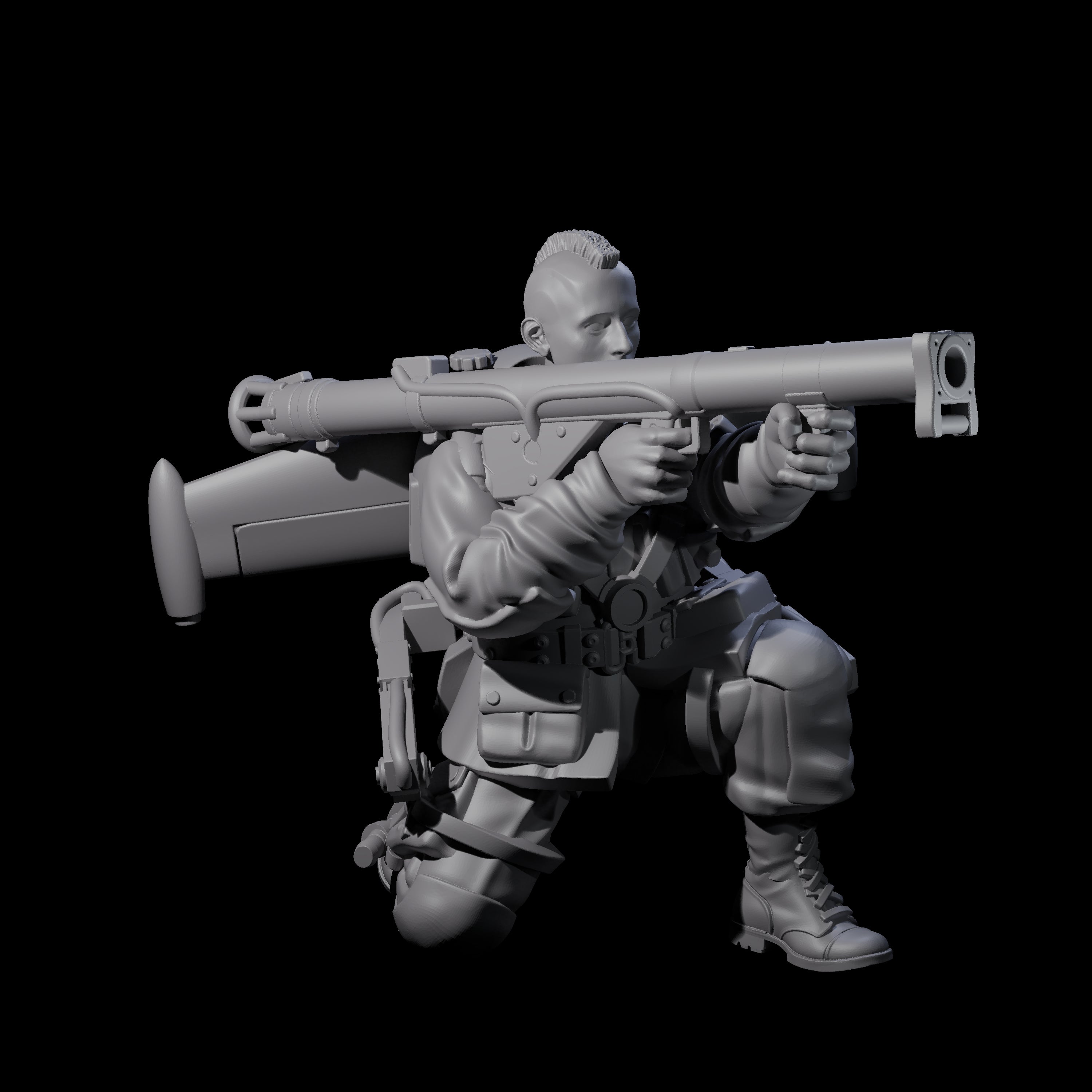 Weird War USA Taking Aim Jetpack Bazooka Teammate Gunner Miniature for Dungeons and Dragons, Pathfinder or other TTRPGs