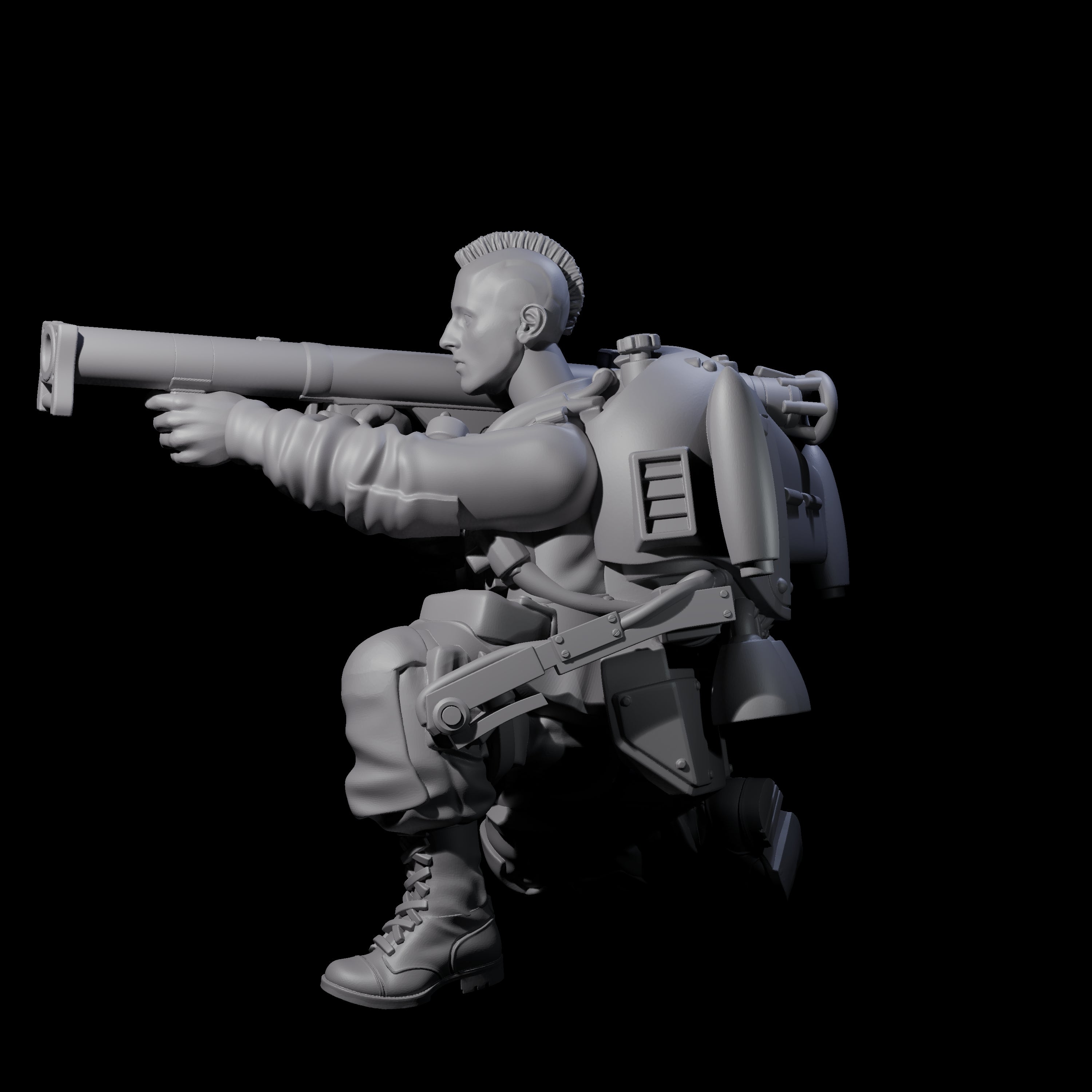 Weird War USA Taking Aim Jetpack Bazooka Teammate Gunner Miniature for Dungeons and Dragons, Pathfinder or other TTRPGs