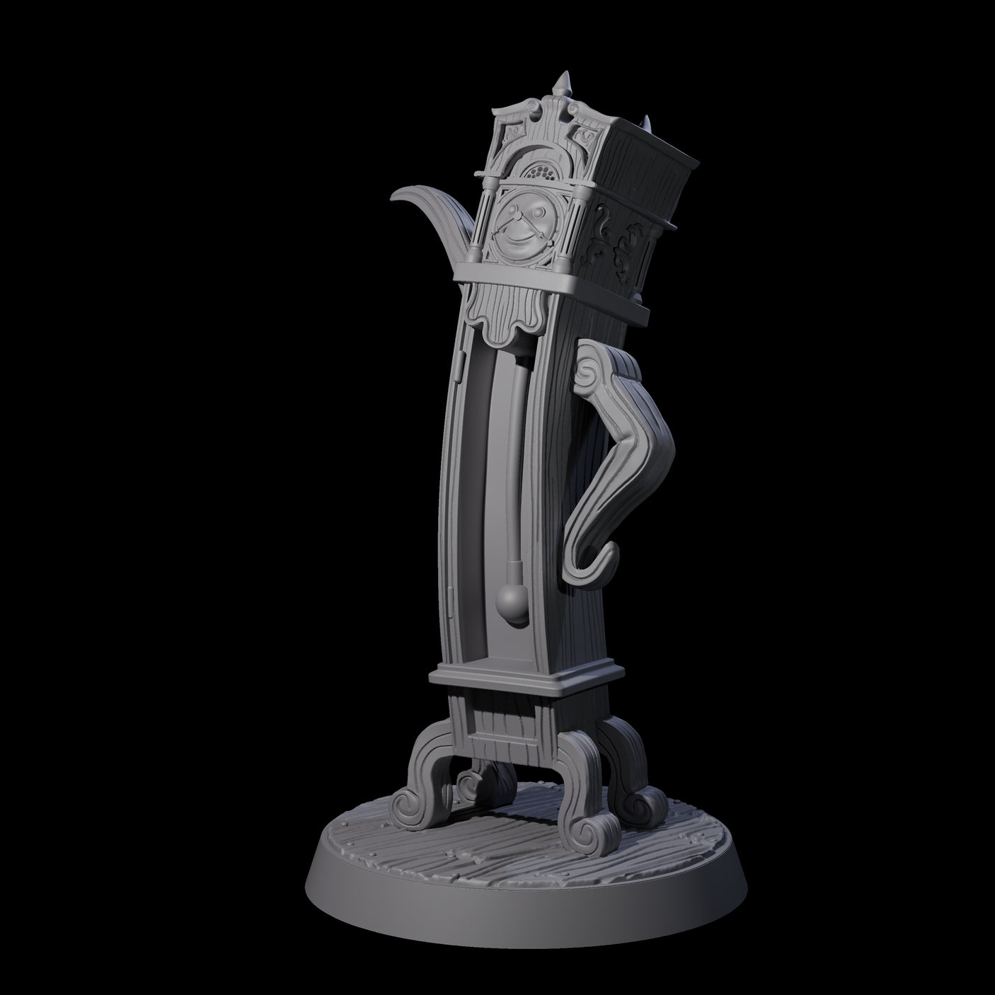 Welcoming Enchanted Grandfather Clock Miniature for Dungeons and Dragons, Pathfinder or other TTRPGs