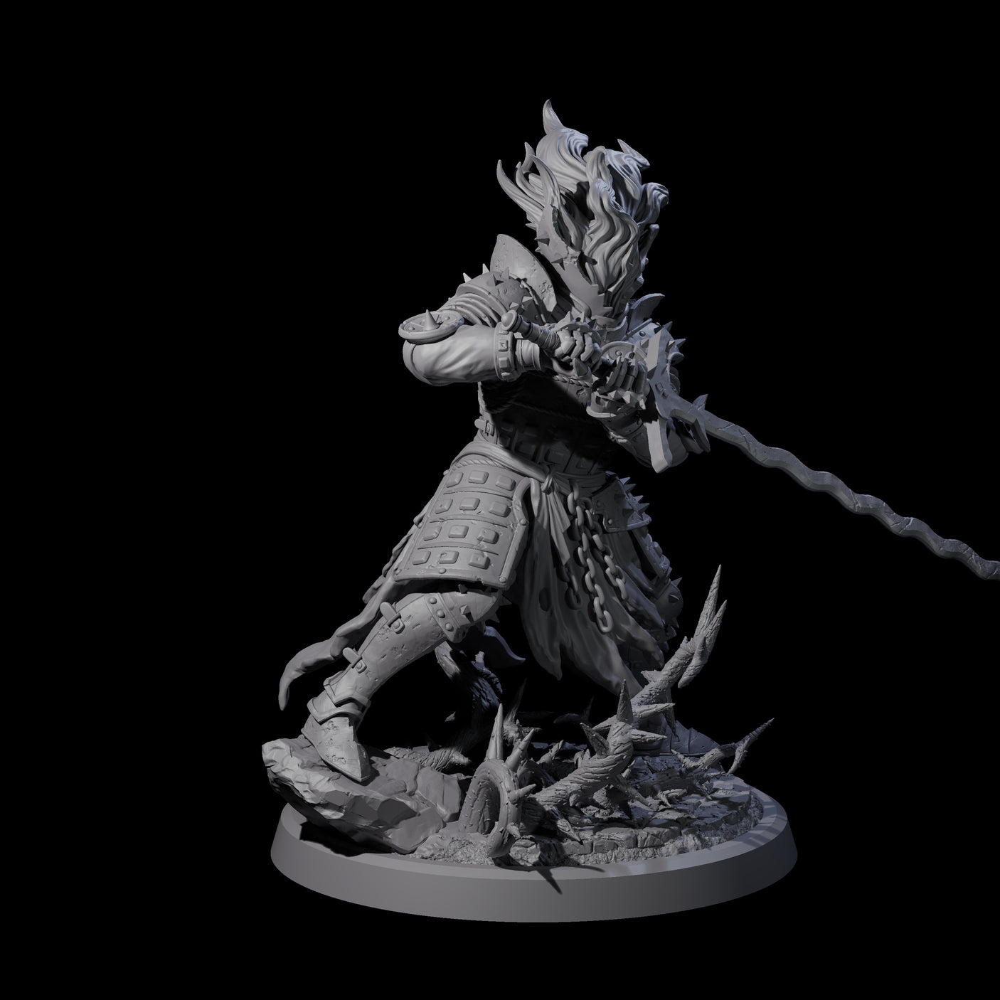 Well Trained Fire Elemental Myrmidon A Miniature for Dungeons and Dragons, Pathfinder or other TTRPGs