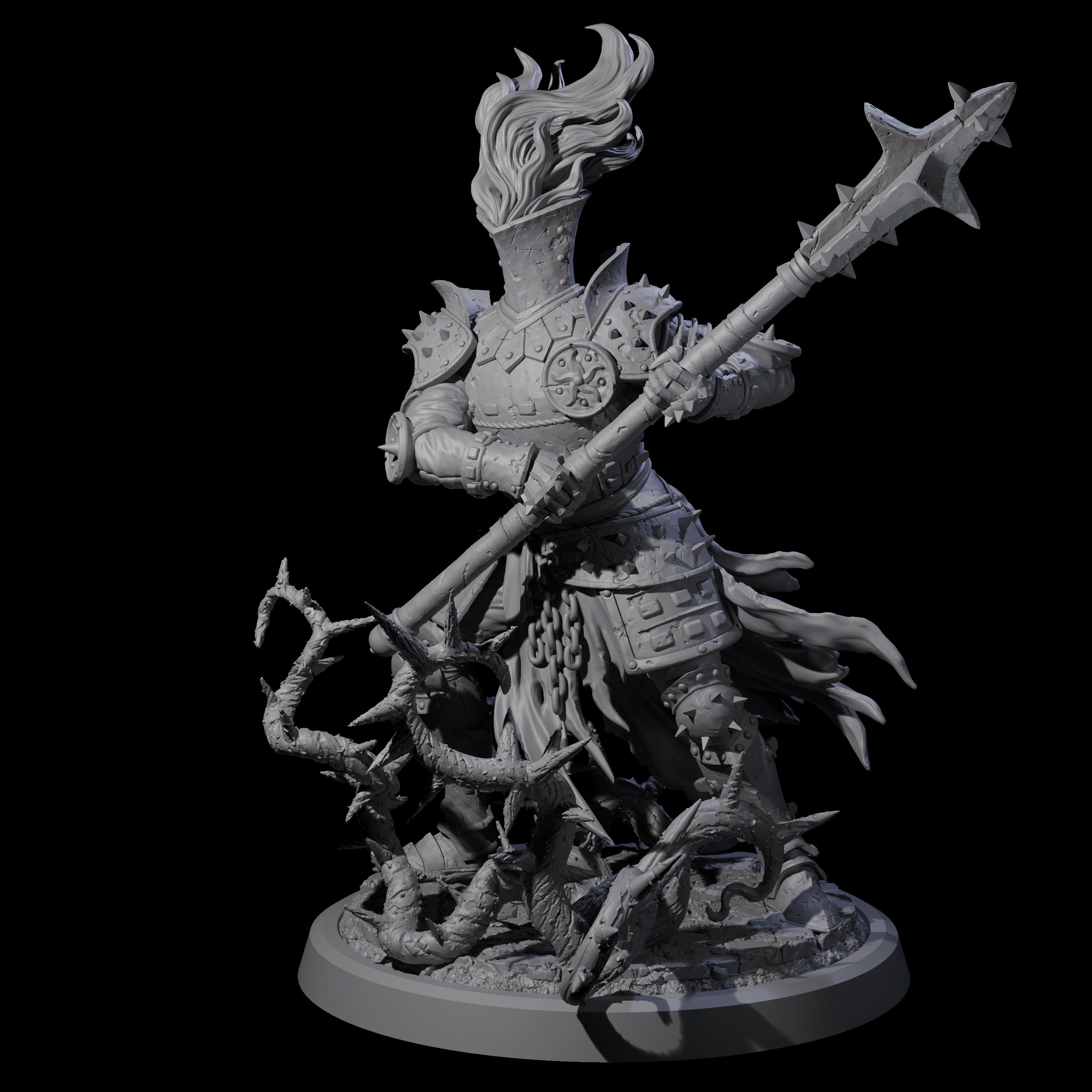 Well Trained Fire Elemental Myrmidon C Miniature for Dungeons and Dragons, Pathfinder or other TTRPGs