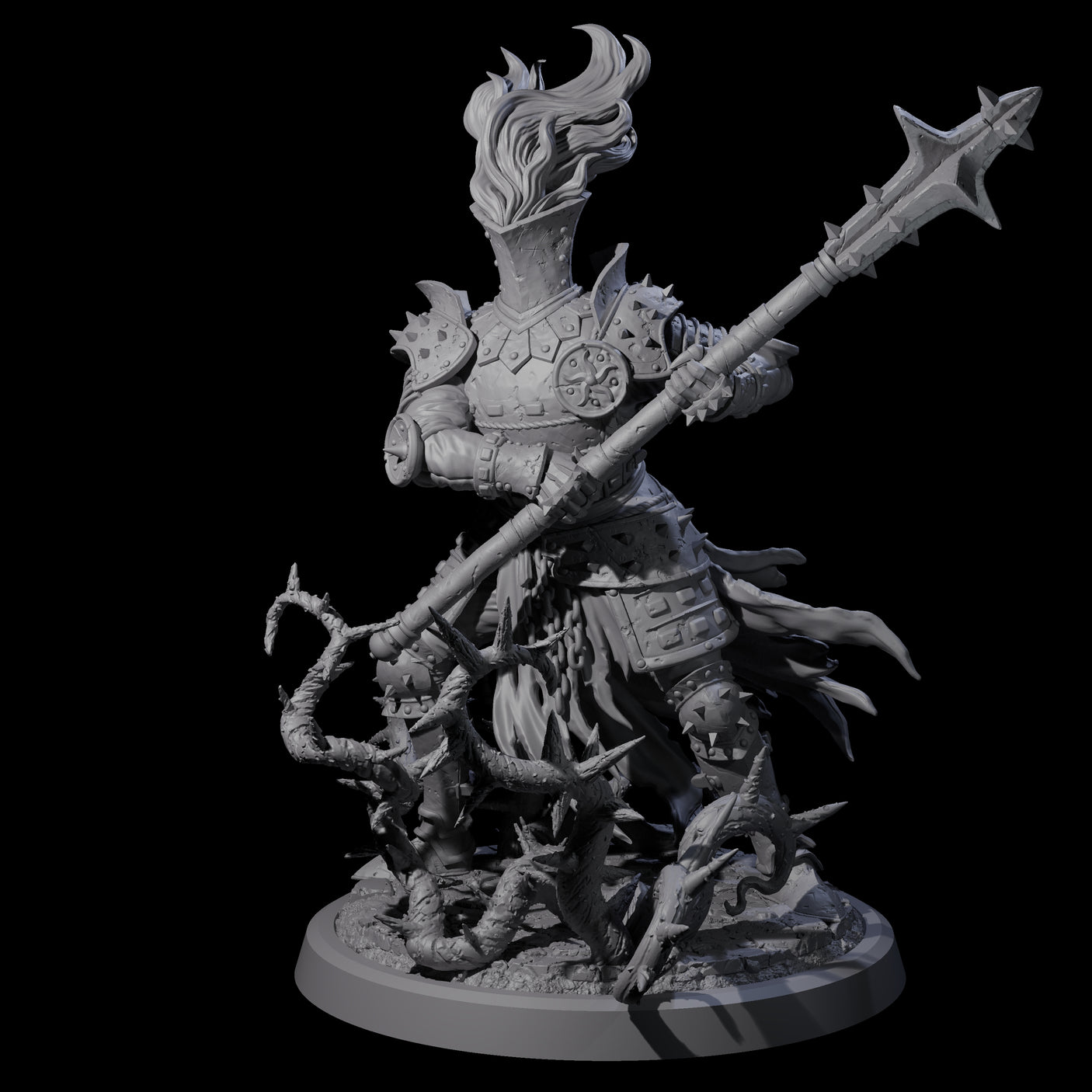 Well Trained Fire Elemental Myrmidon C Miniature for Dungeons and Dragons, Pathfinder or other TTRPGs