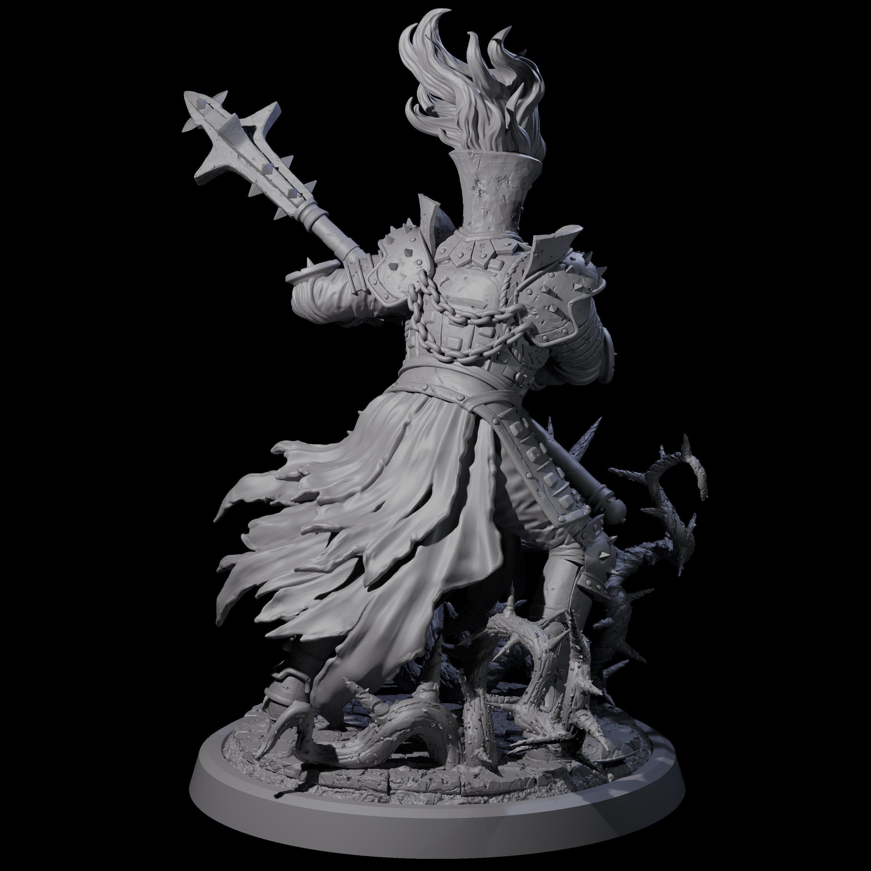 Well Trained Fire Elemental Myrmidon C Miniature for Dungeons and Dragons, Pathfinder or other TTRPGs