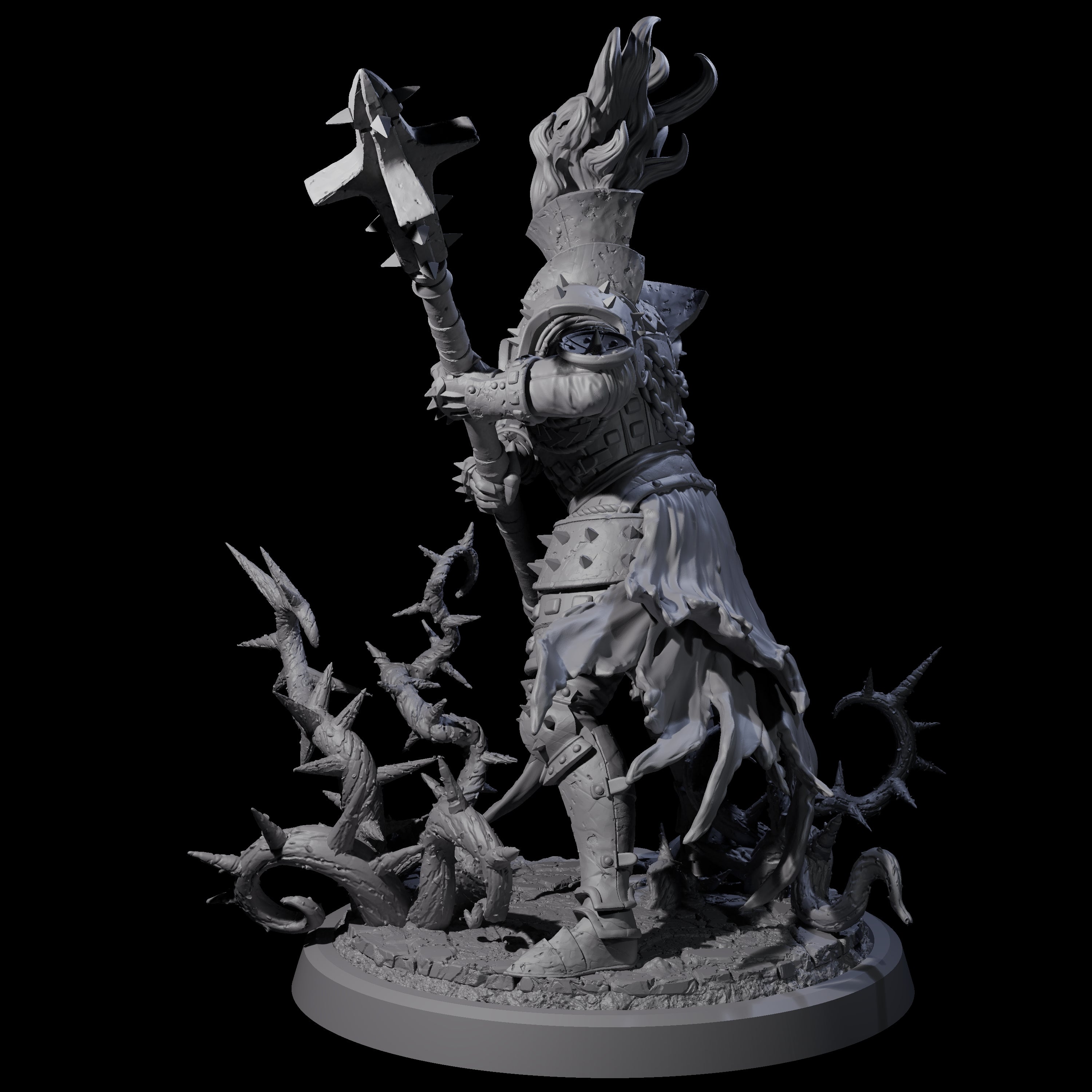 Well Trained Fire Elemental Myrmidon C Miniature for Dungeons and Dragons, Pathfinder or other TTRPGs