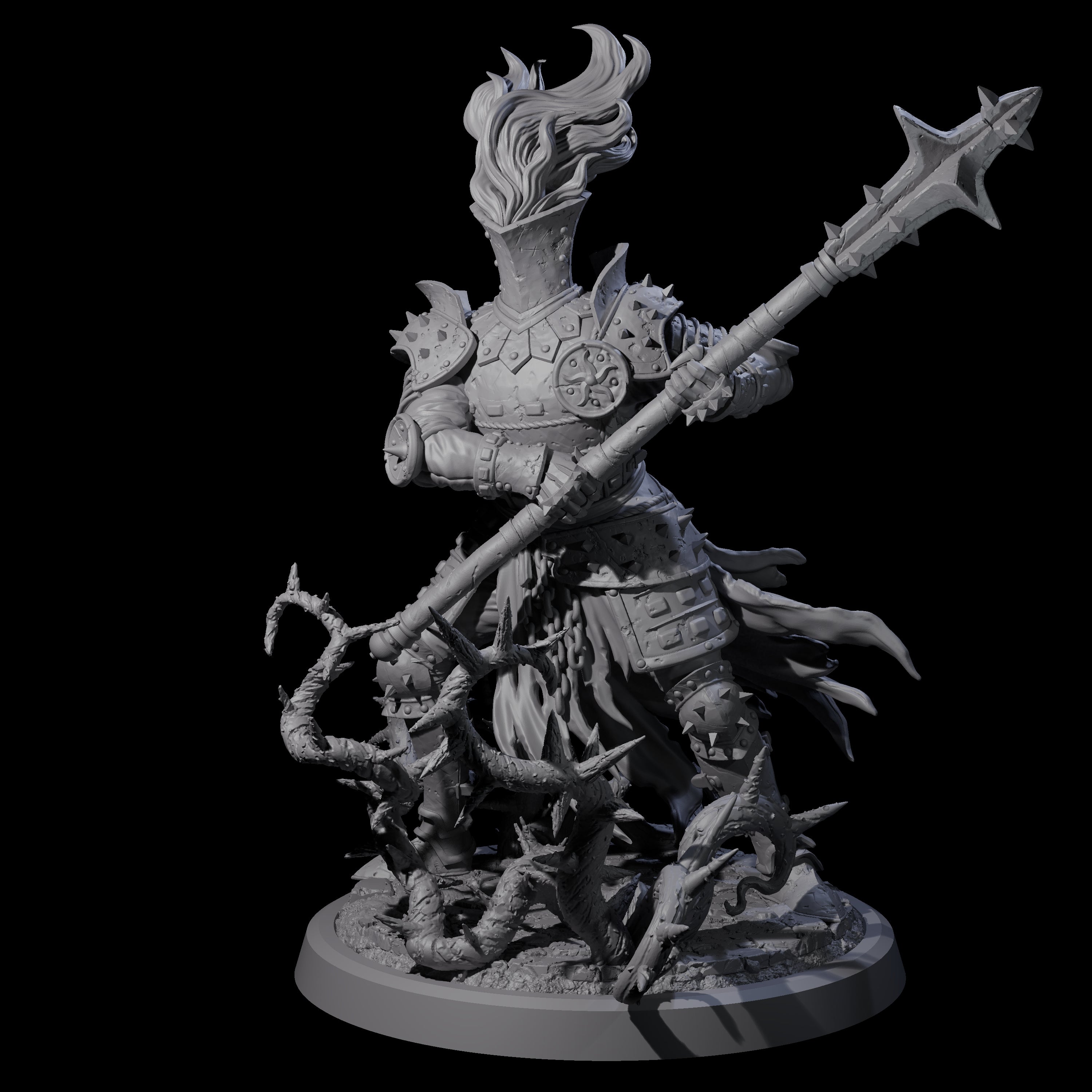 Well Trained Fire Elemental Myrmidon C Miniature for Dungeons and Dragons, Pathfinder or other TTRPGs