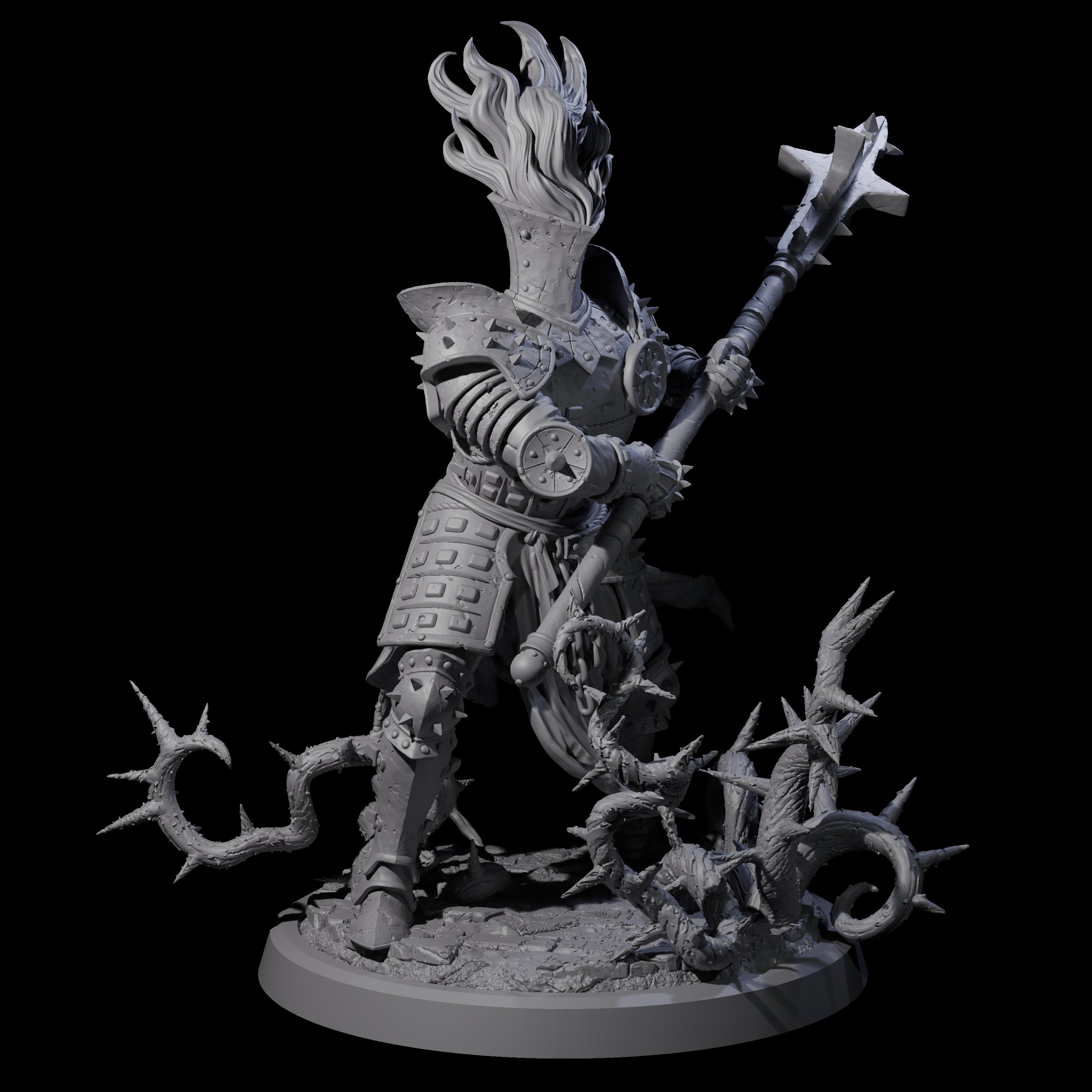 Well Trained Fire Elemental Myrmidon C Miniature for Dungeons and Dragons, Pathfinder or other TTRPGs