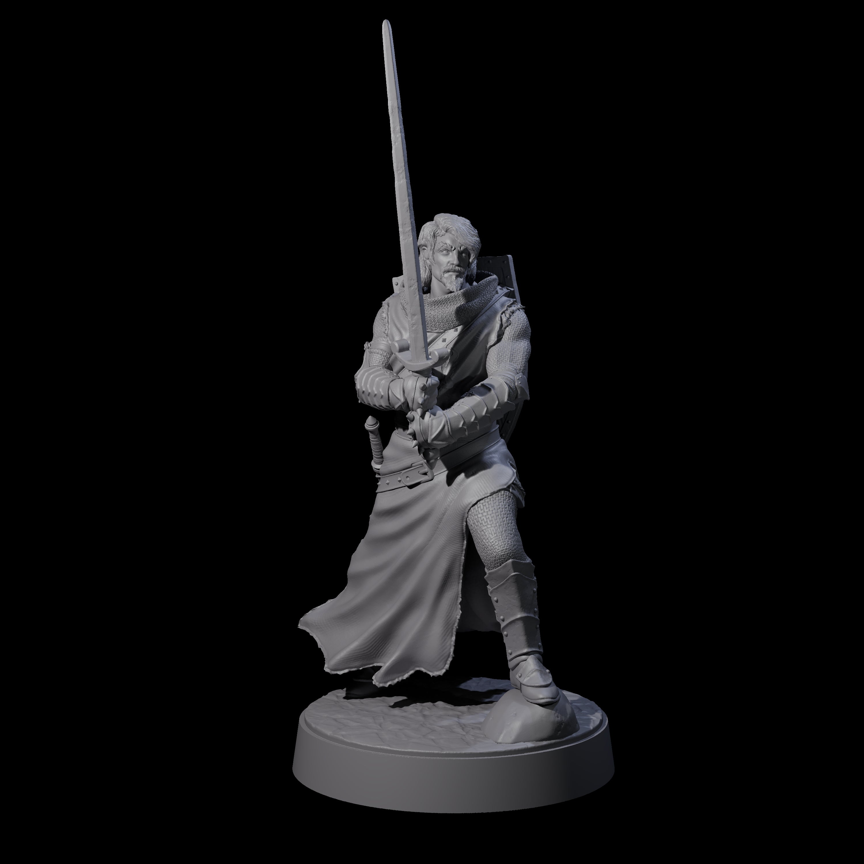 Well Travelled Knight Miniature for Dungeons and Dragons, Pathfinder or other TTRPGs