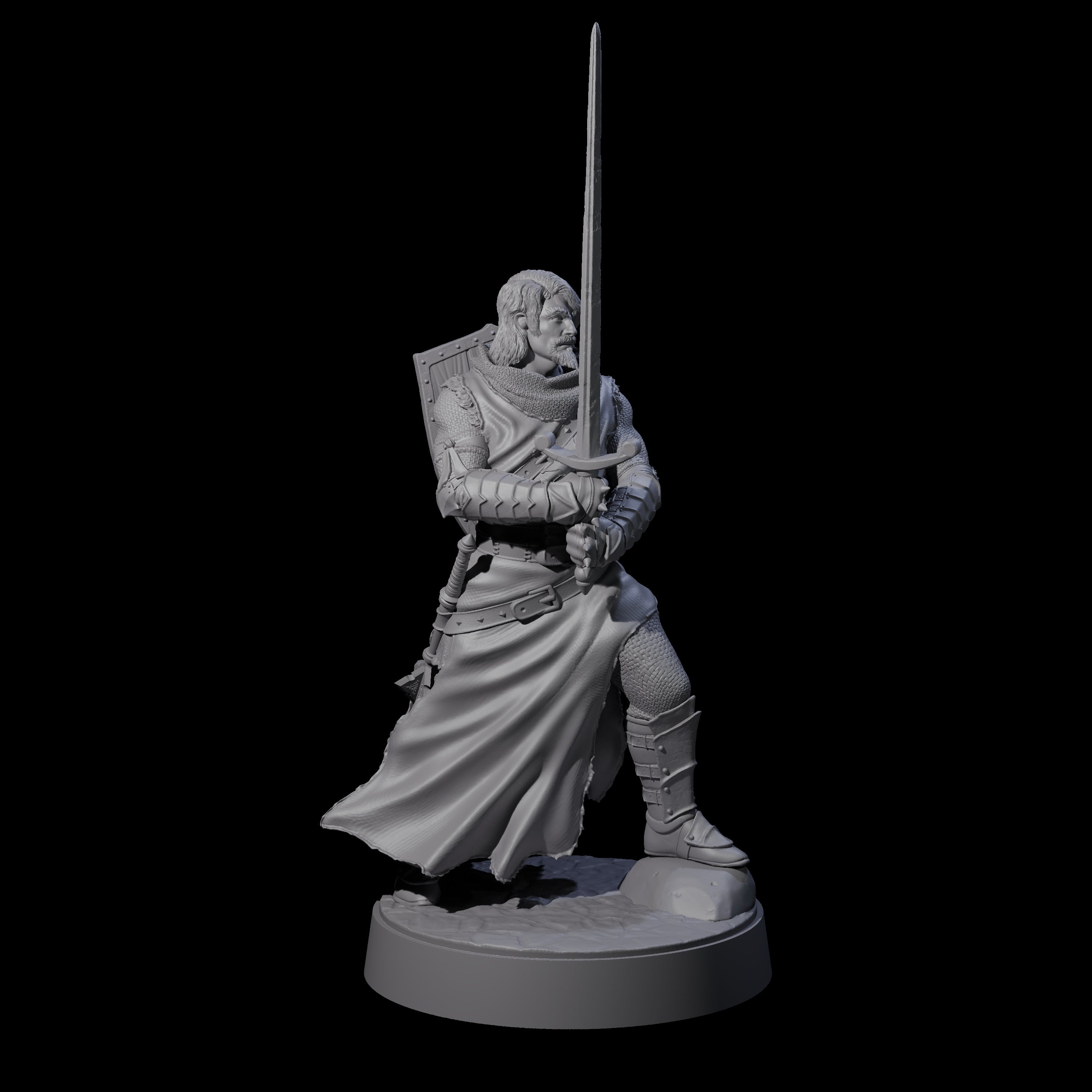 Well Travelled Knight Miniature for Dungeons and Dragons, Pathfinder or other TTRPGs