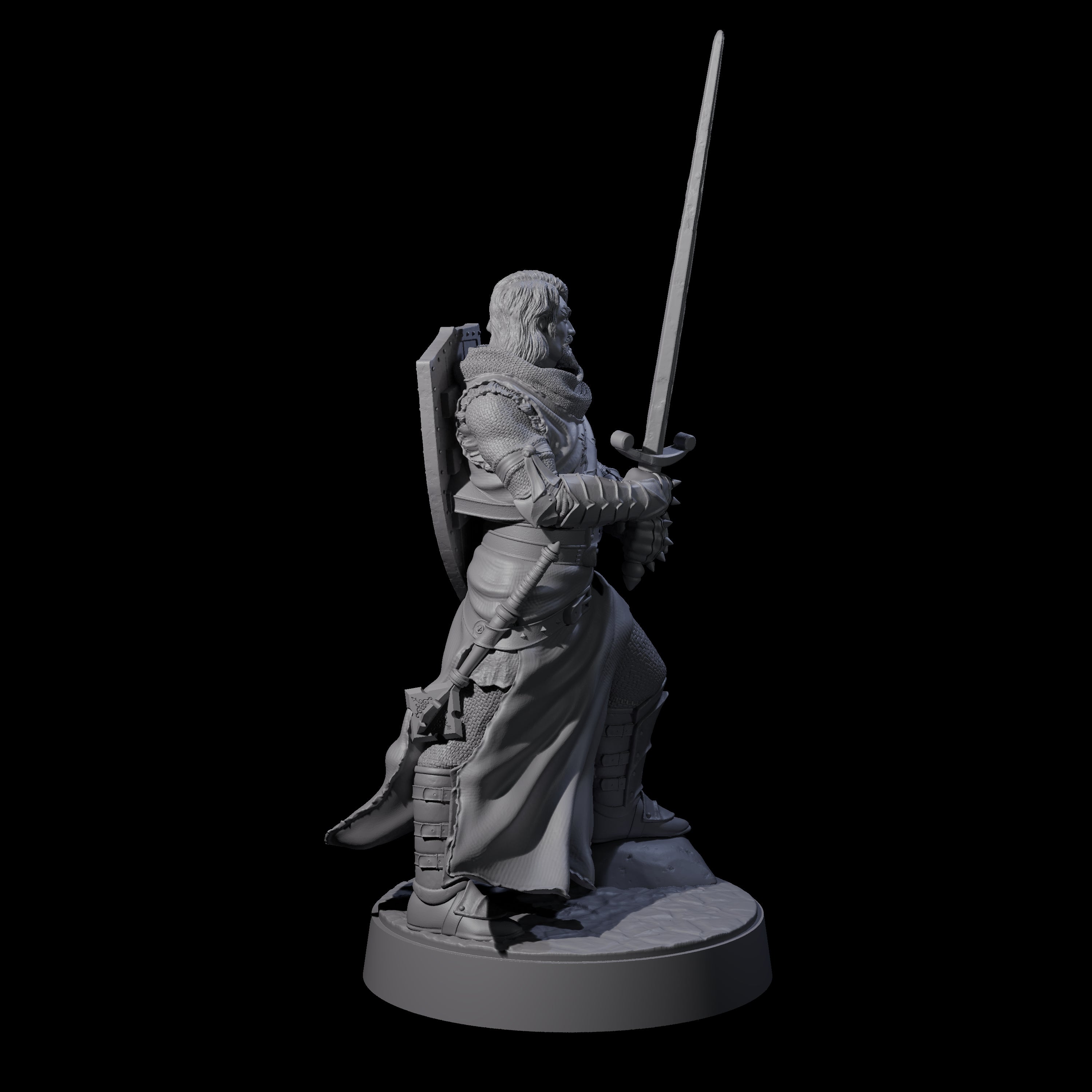 Well Travelled Knight Miniature for Dungeons and Dragons, Pathfinder or other TTRPGs