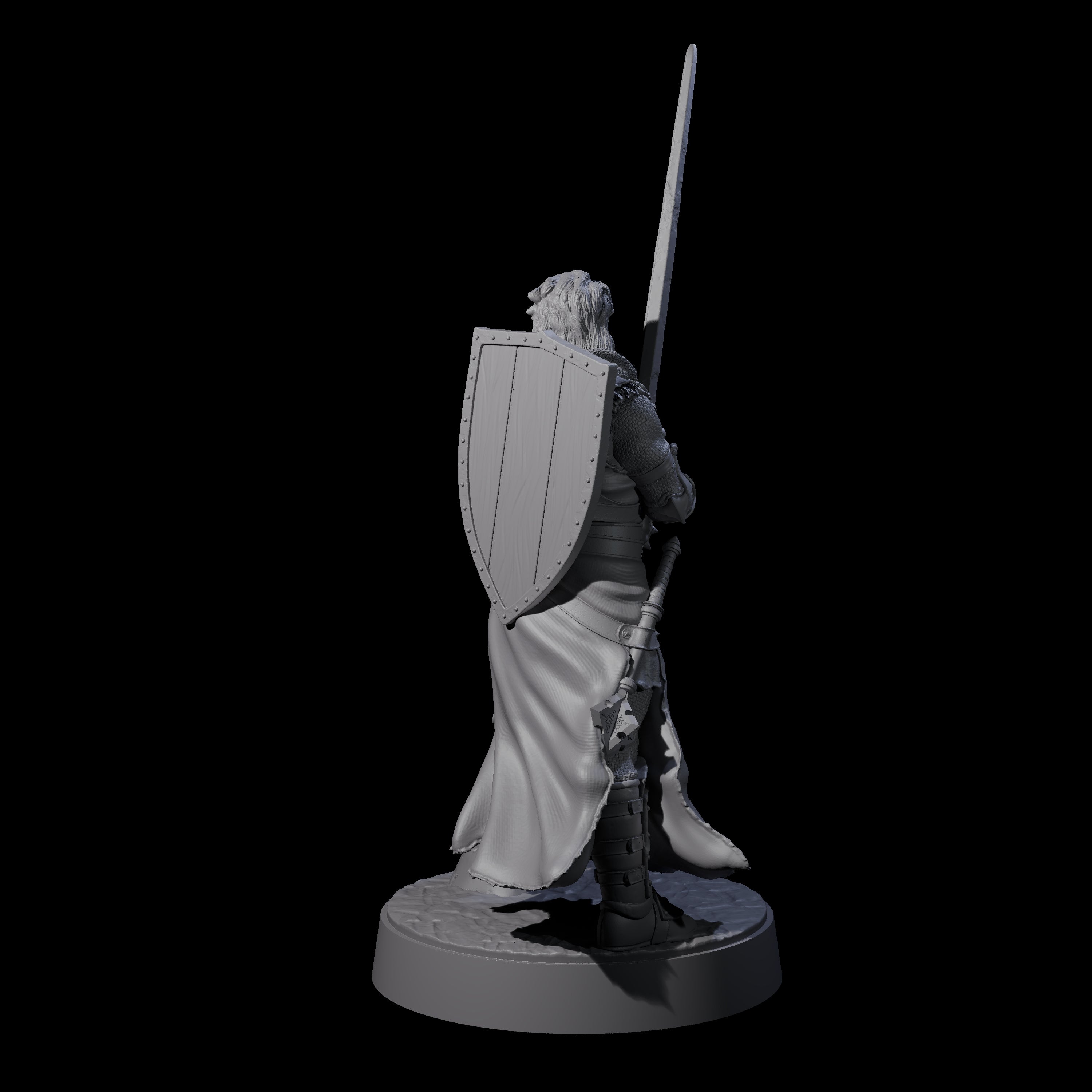 Well Travelled Knight Miniature for Dungeons and Dragons, Pathfinder or other TTRPGs