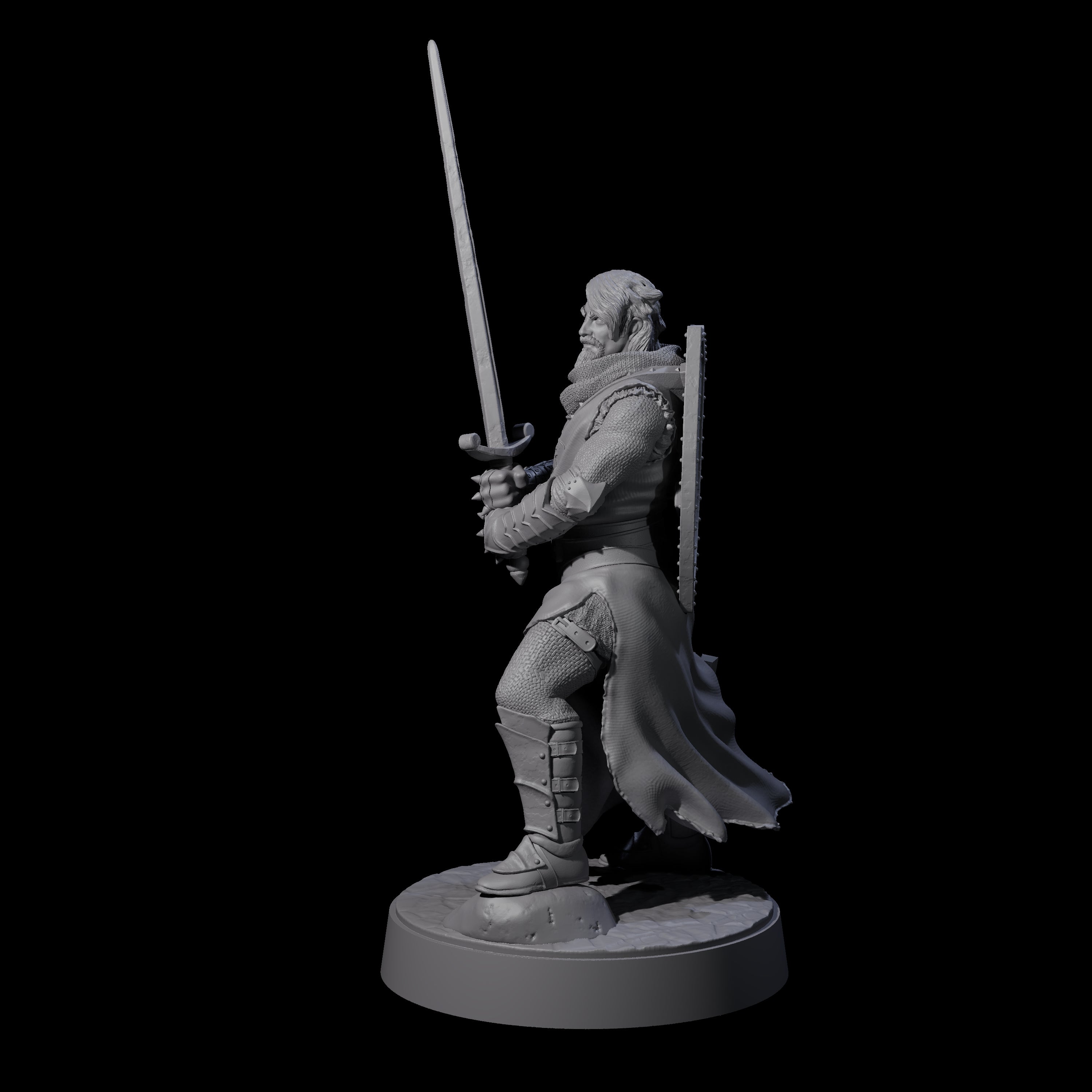 Well Travelled Knight Miniature for Dungeons and Dragons, Pathfinder or other TTRPGs