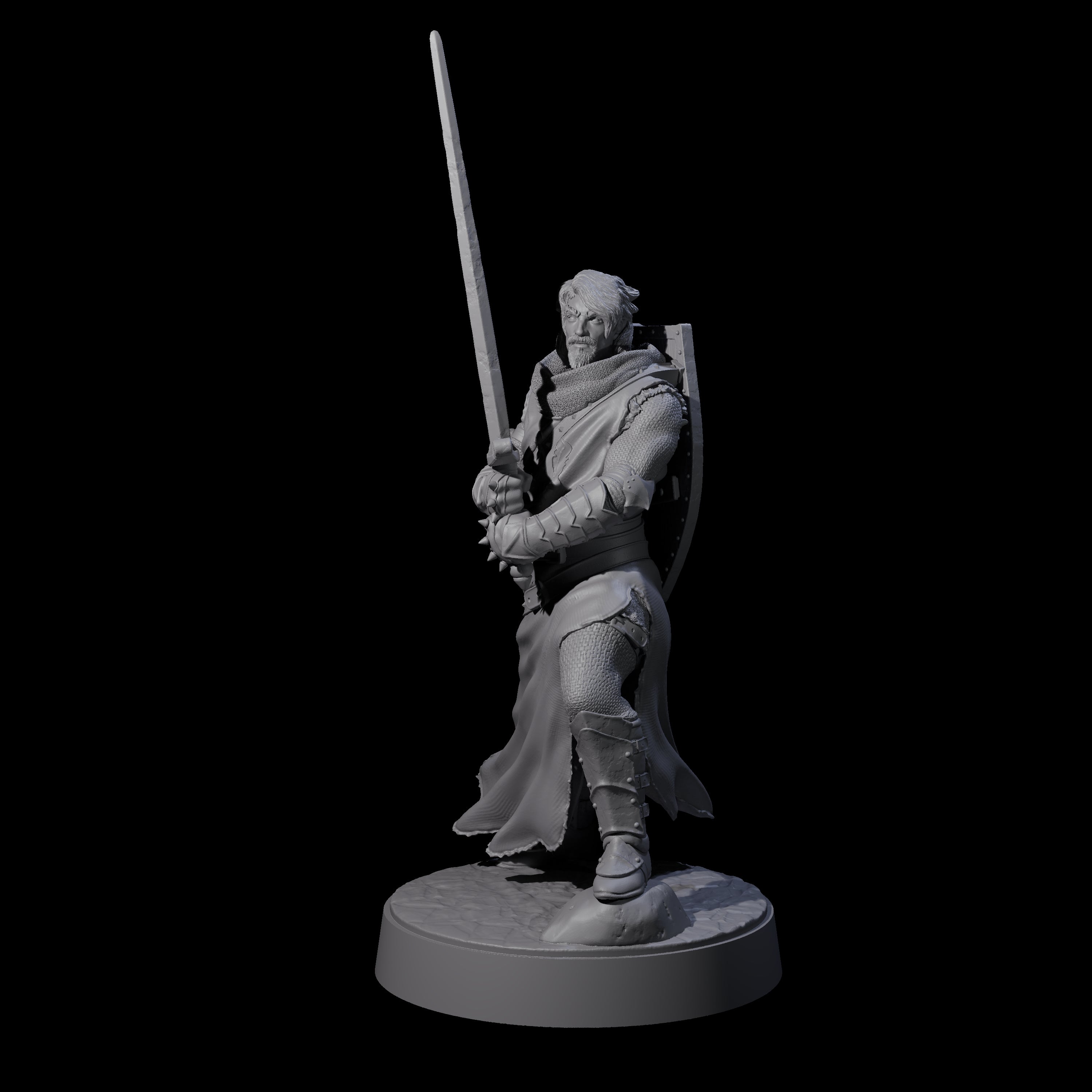 Well Travelled Knight Miniature for Dungeons and Dragons, Pathfinder or other TTRPGs