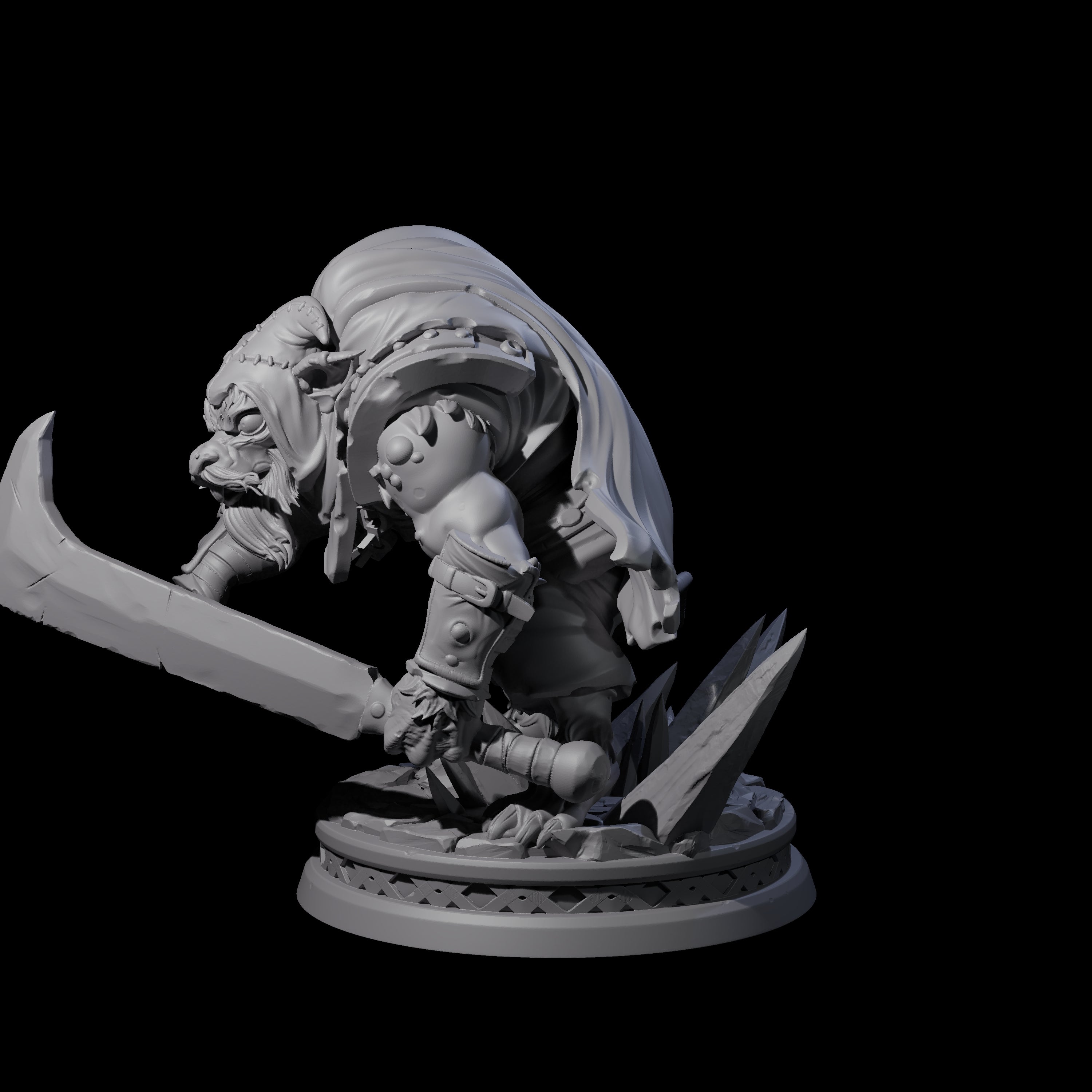 Whily Old Ratfolk Fighter Miniature for Dungeons and Dragons, Pathfinder or other TTRPGs