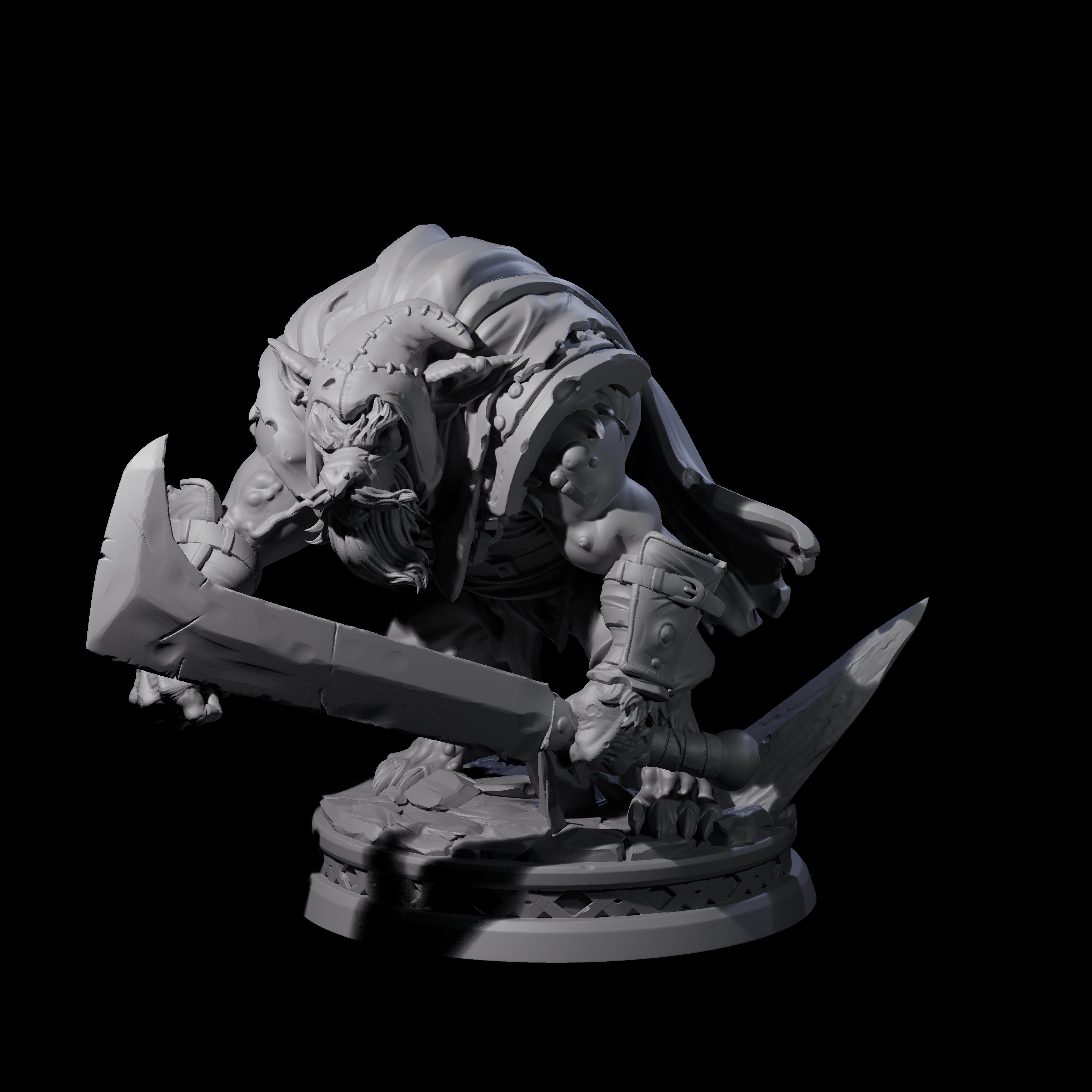 Whily Old Ratfolk Fighter Miniature for Dungeons and Dragons, Pathfinder or other TTRPGs