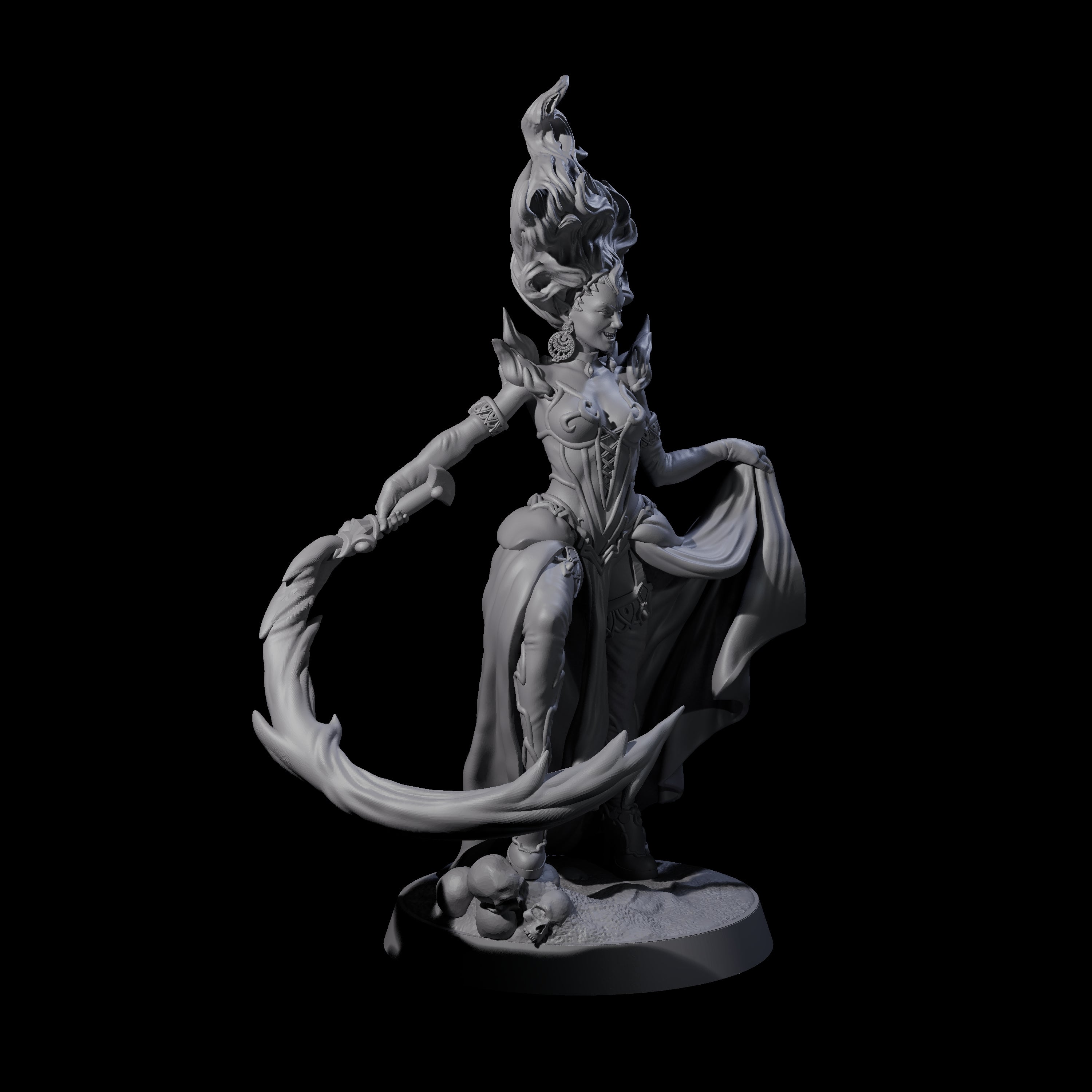 Whip Cracking Magical Countess Miniature for Dungeons and Dragons, Pathfinder or other TTRPGs