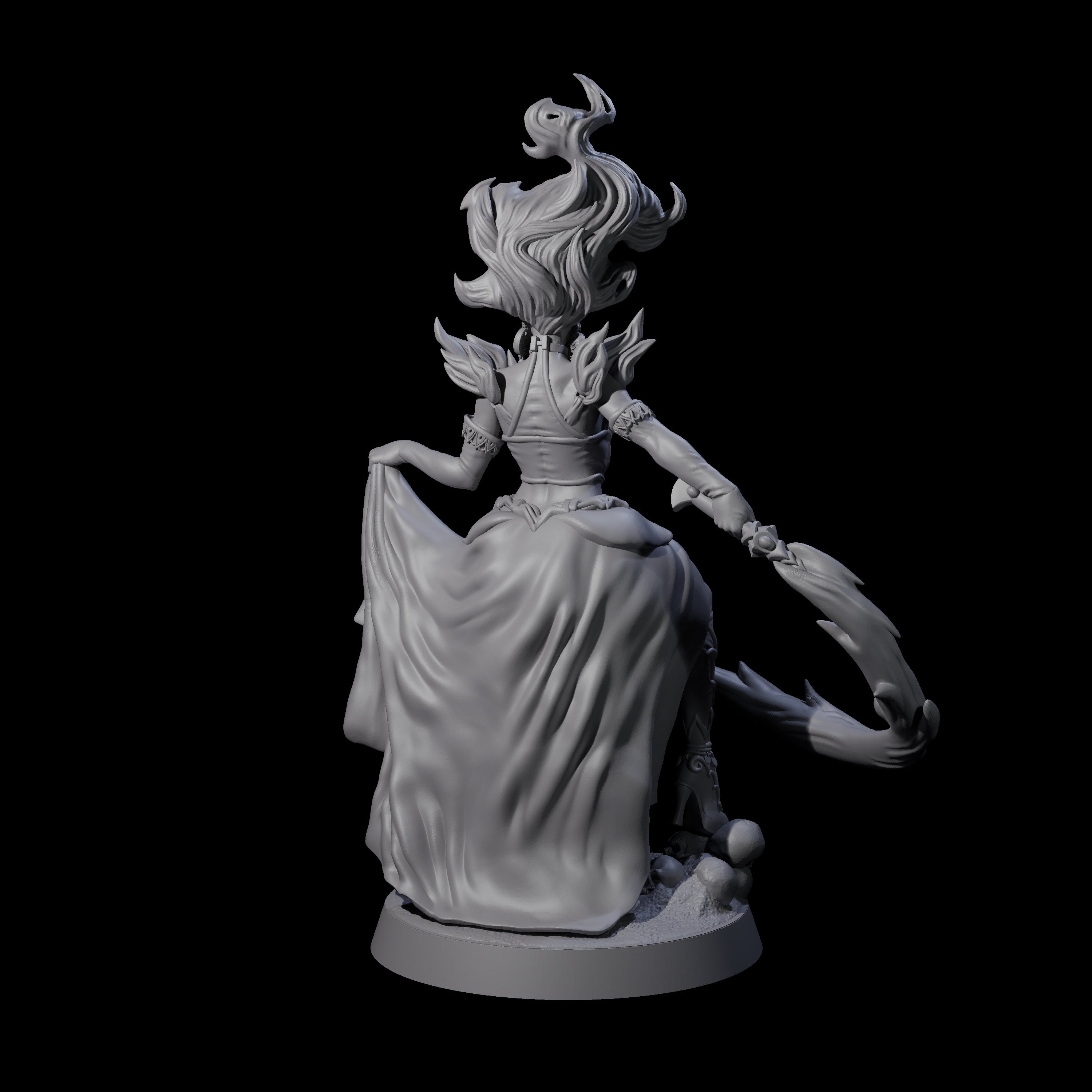 Whip Cracking Magical Countess Miniature for Dungeons and Dragons, Pathfinder or other TTRPGs