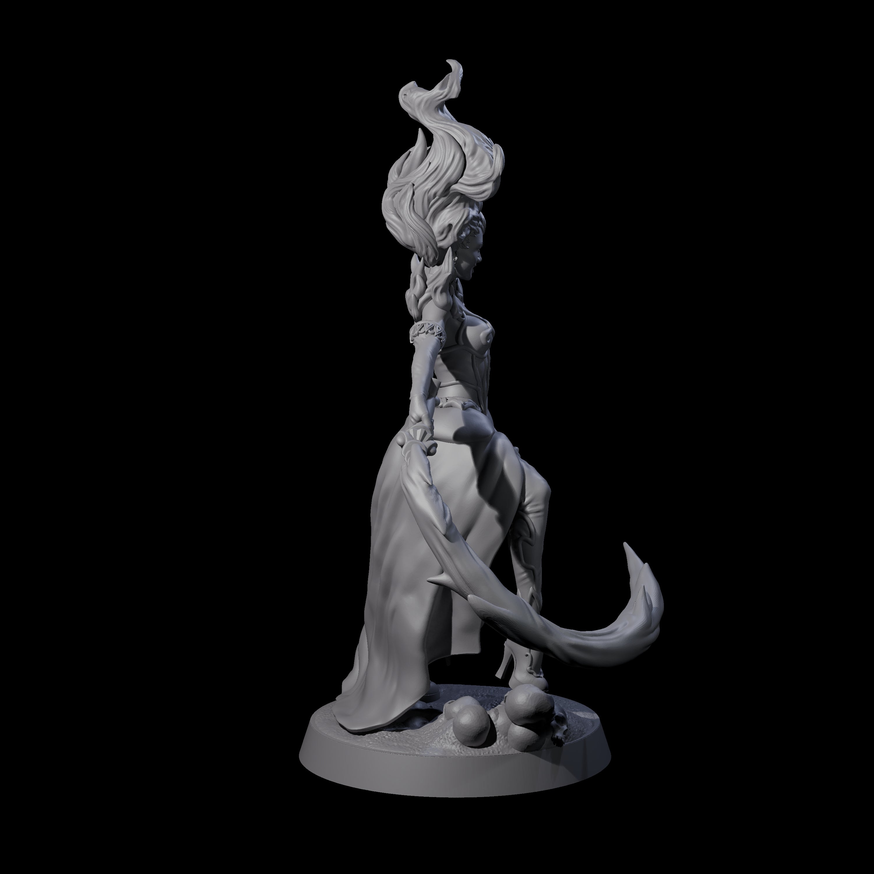Whip Cracking Magical Countess Miniature for Dungeons and Dragons, Pathfinder or other TTRPGs
