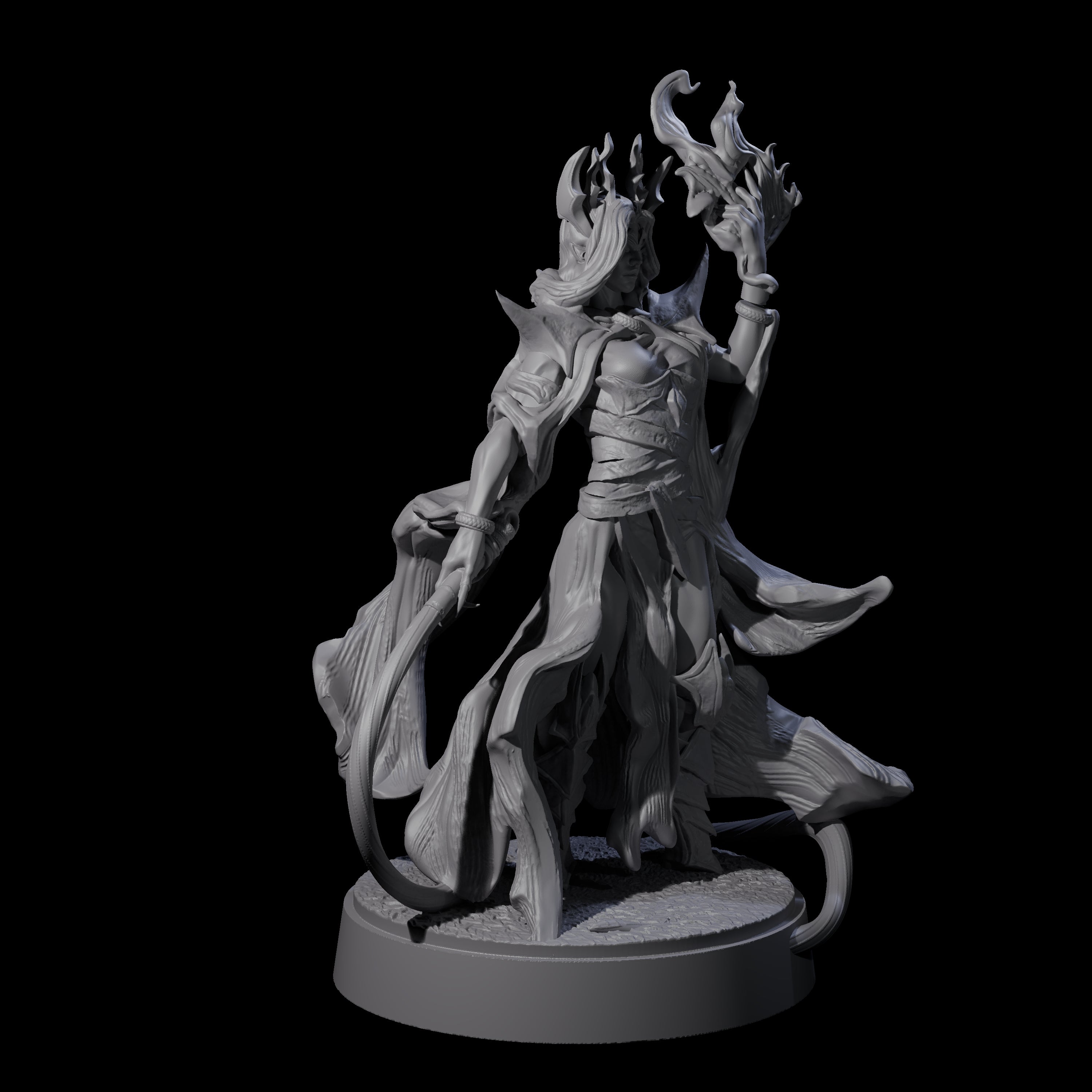 Whip Cracking Runeweaver Miniature for Dungeons and Dragons, Pathfinder or other TTRPGs