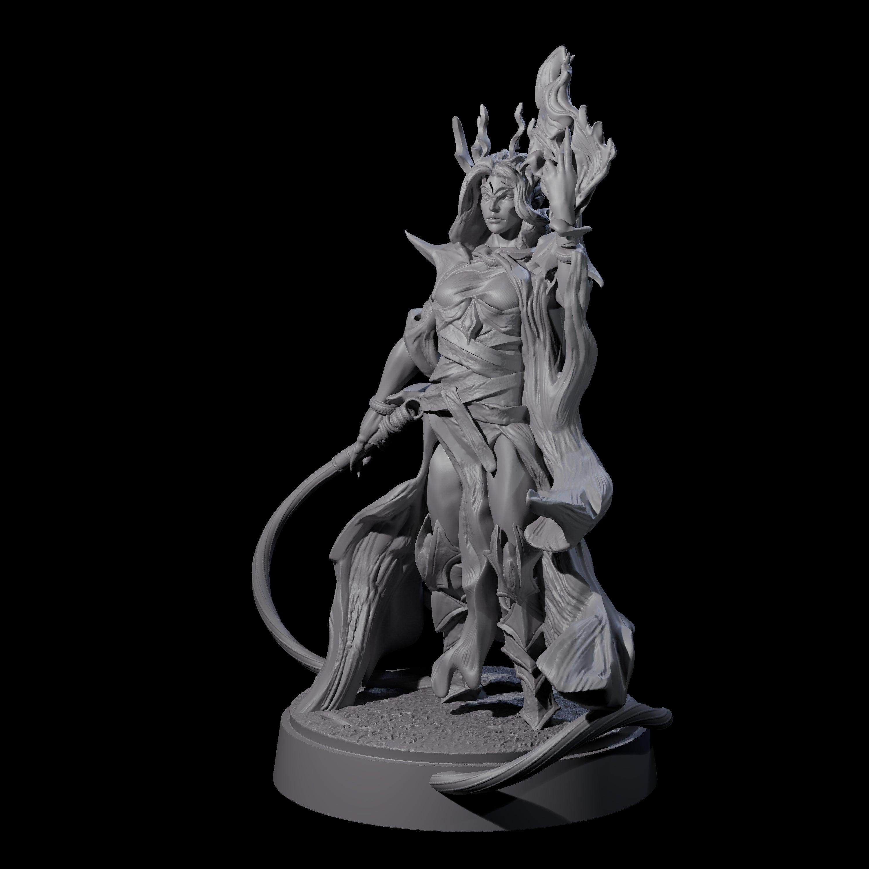 Whip Cracking Runeweaver Miniature for Dungeons and Dragons, Pathfinder or other TTRPGs